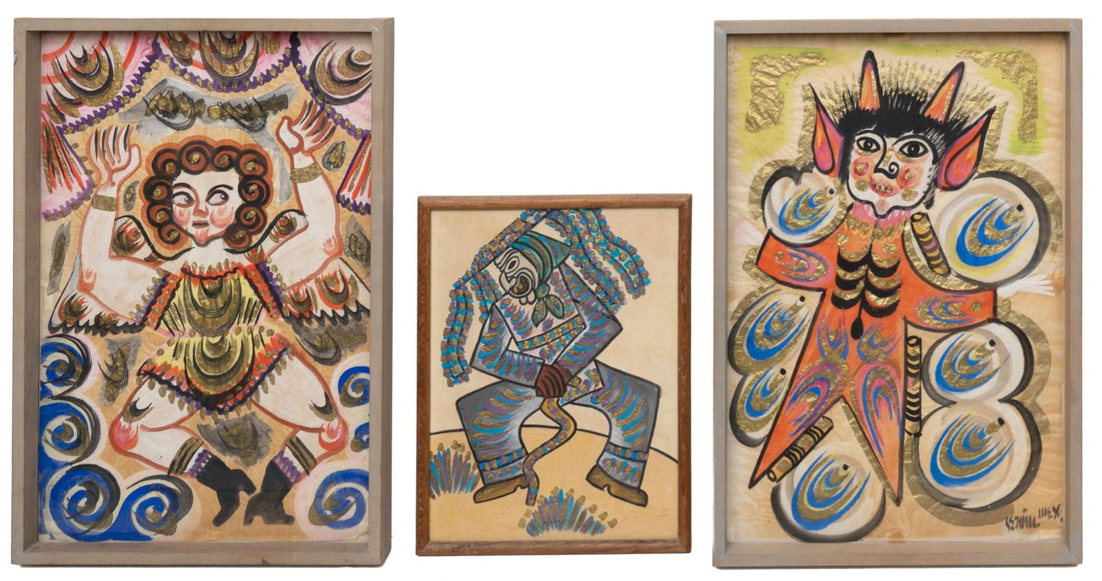 Jose Maria de ServÂ­n (1917-1983, Mexico) Collection of (3) Paintings (1 of 5)