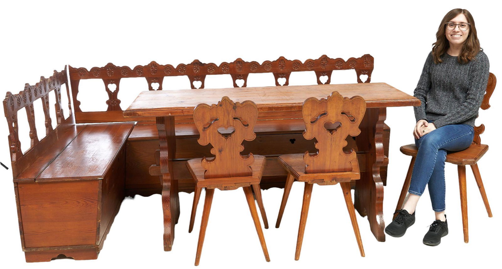 Hacienda Dining Set: Corner Bench, Table and (3) Chairs (1 of 5)