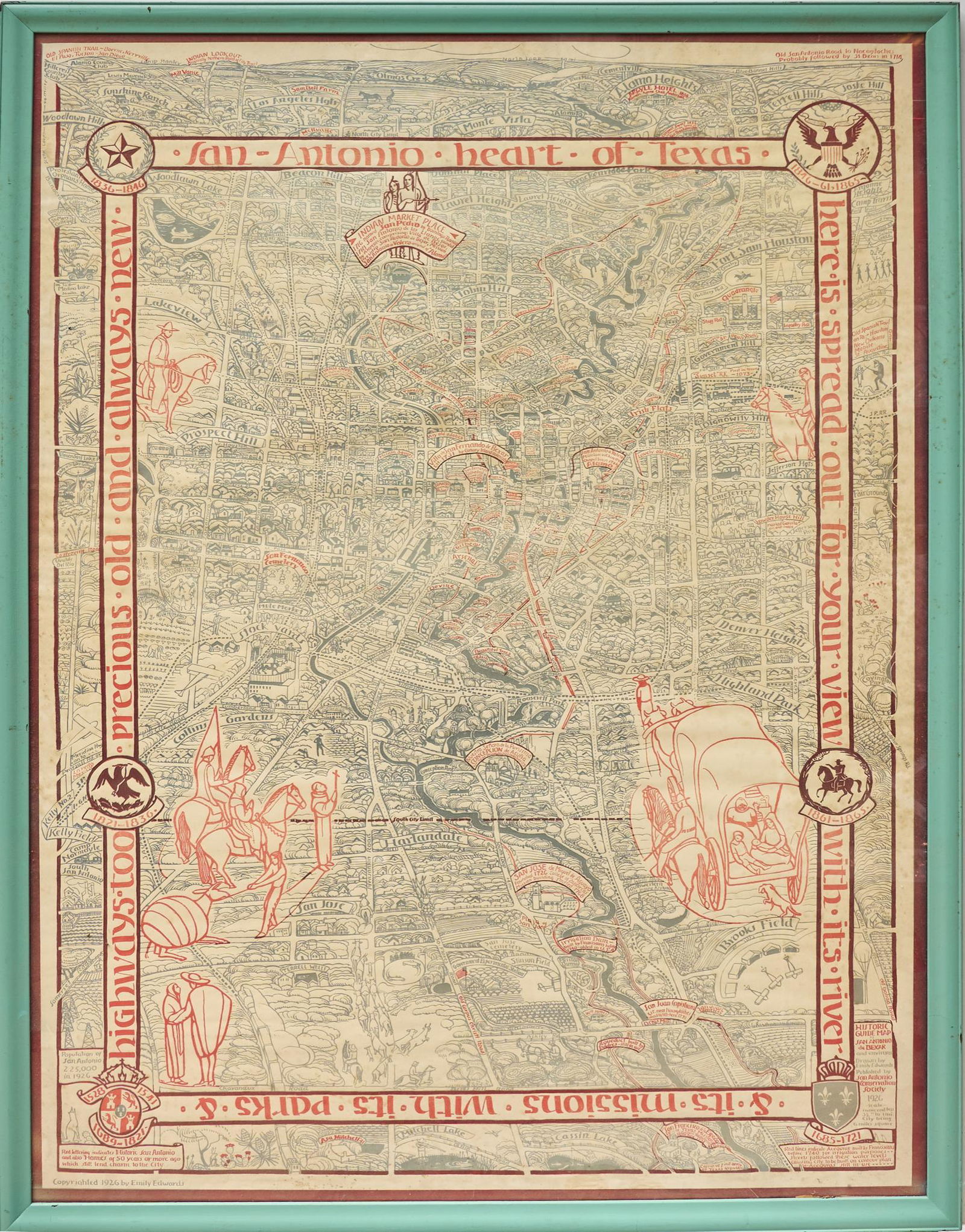 San Antonio Conservation Society 1926 Map (1 of 2)