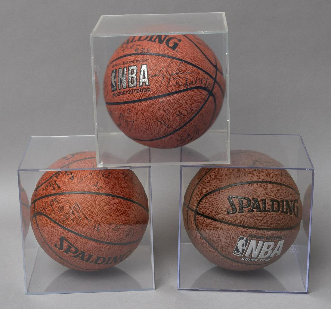 Set of (3) Signed NBA Basketballs (1 of 5)