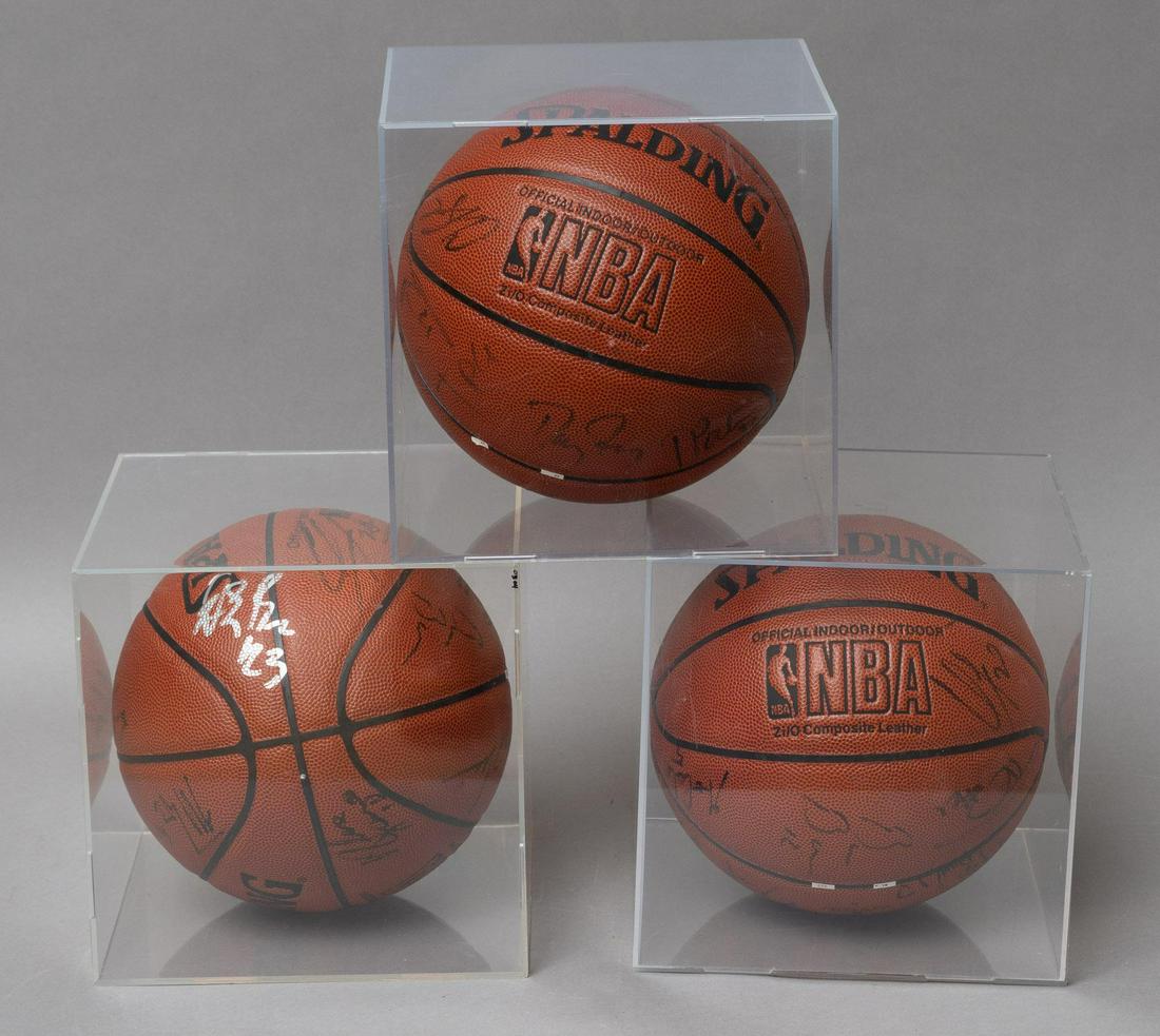 Set of (3) Signed NBA Basketballs (1 of 7)