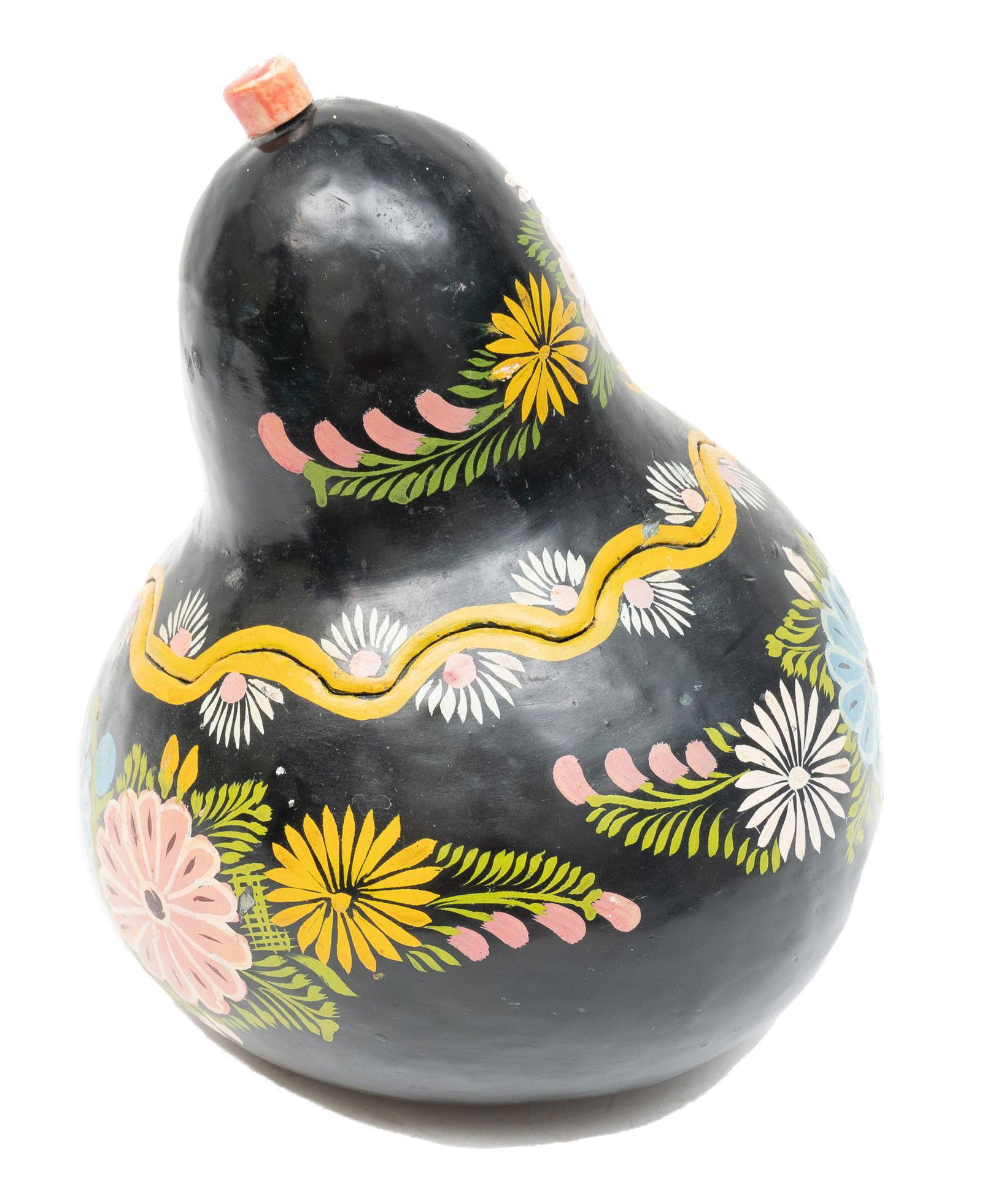 Mexican Folk Art Gourd Vessel (1 of 3)