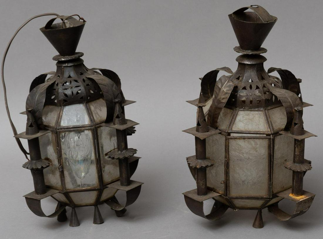 Pair of Vintage Mexican Blown Glass Chandeliers (1 of 6)