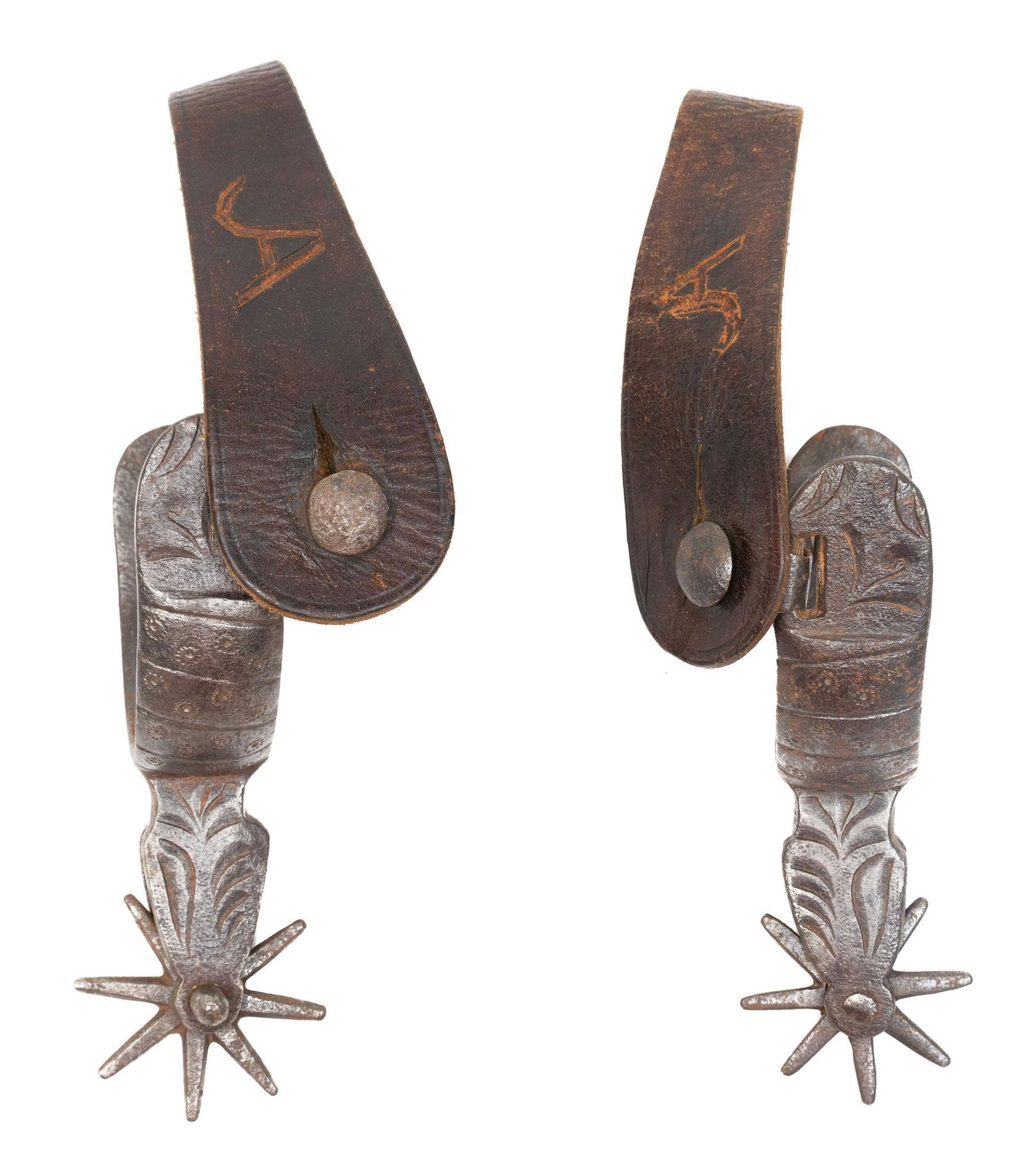 Early Iron Mexican Spurs with JA Straps (1 of 7)