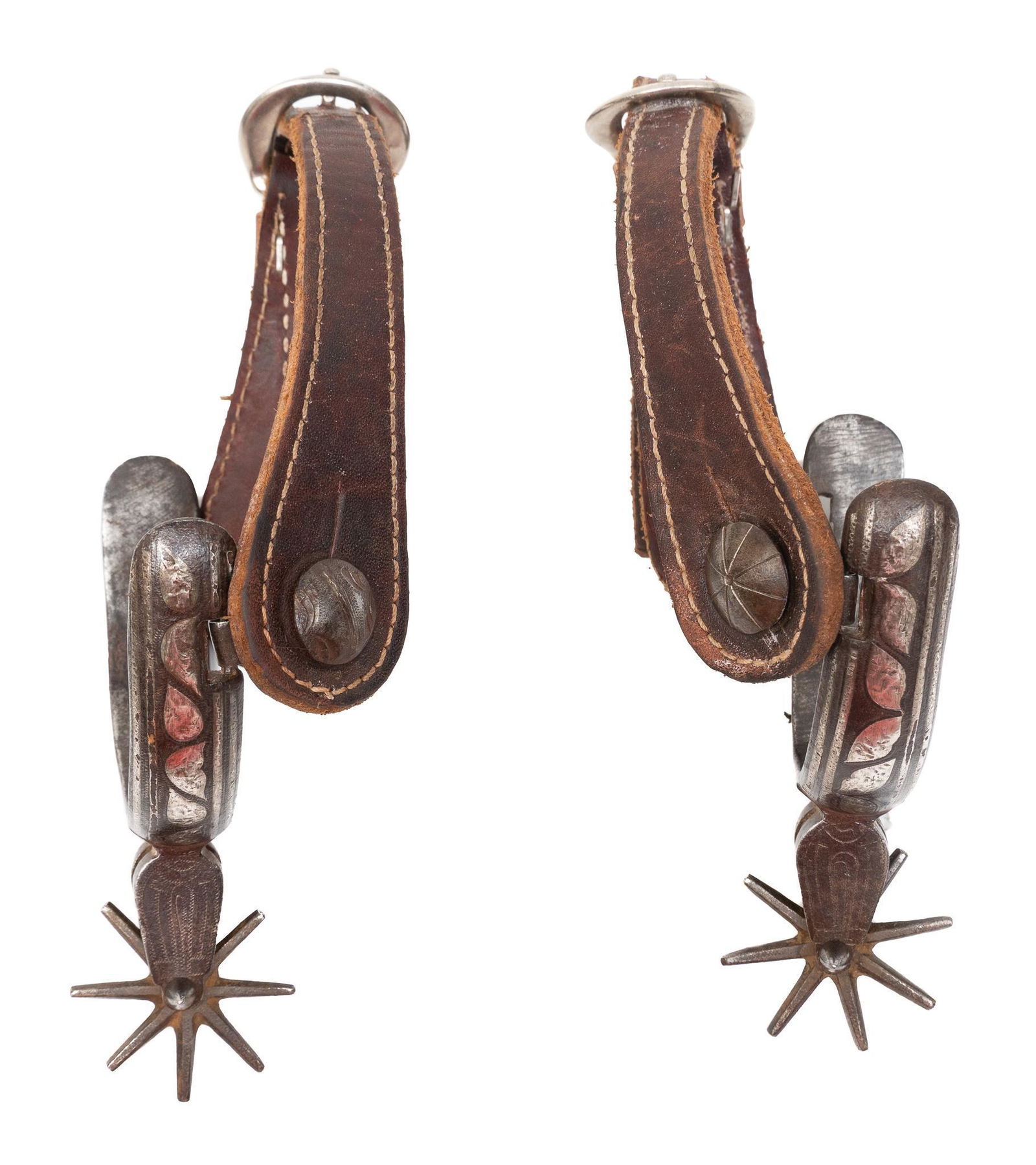 Antique Silver Inlaid Mexican Spurs (1 of 9)