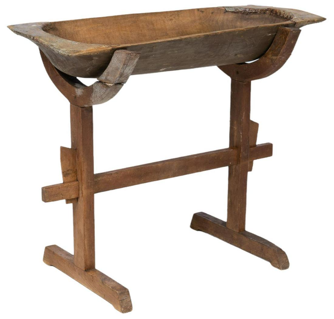 Rustic Wooden Dough Trough on Stand (1 of 2)