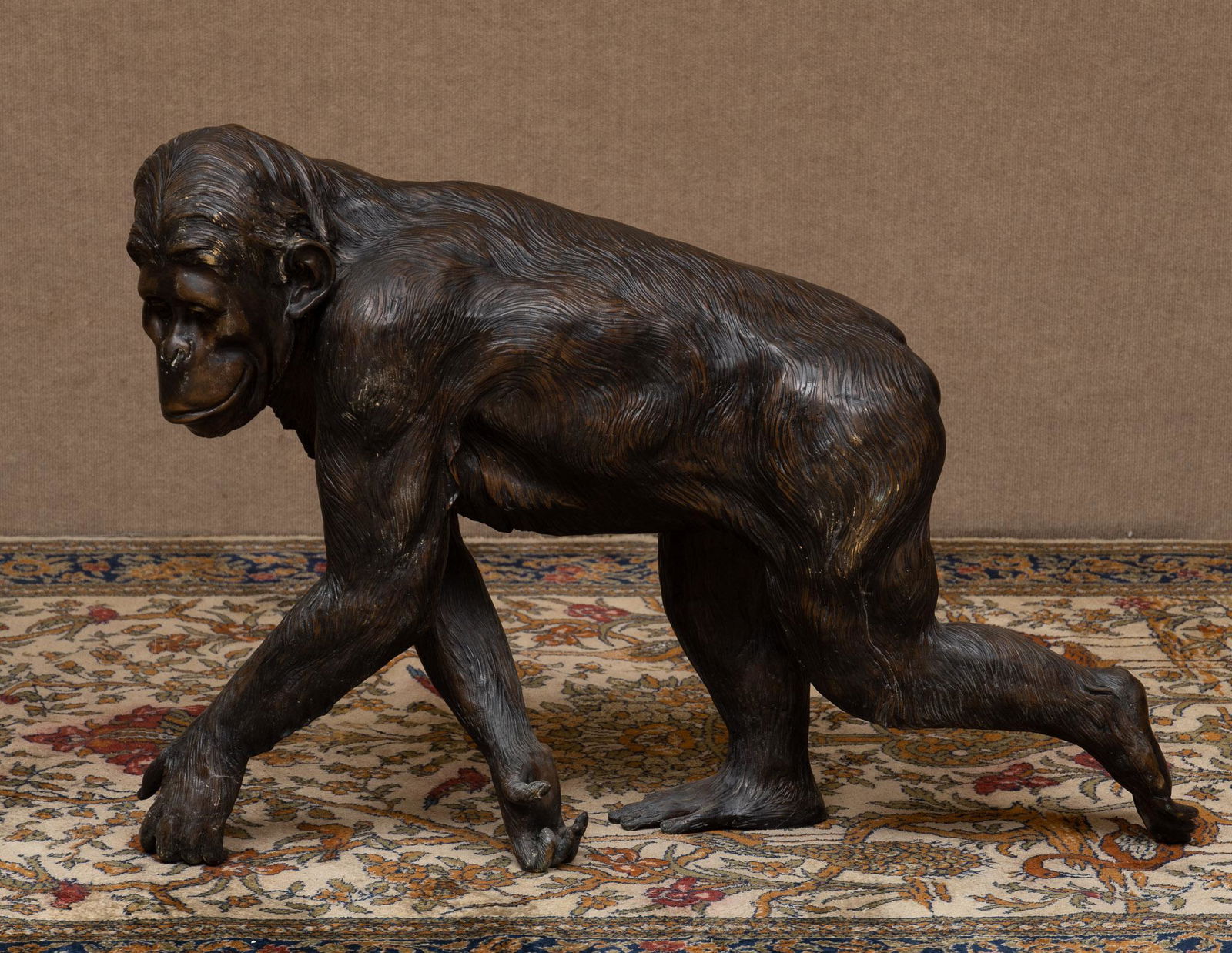 Bronze Chimpanzee Sculpture (1 of 3)