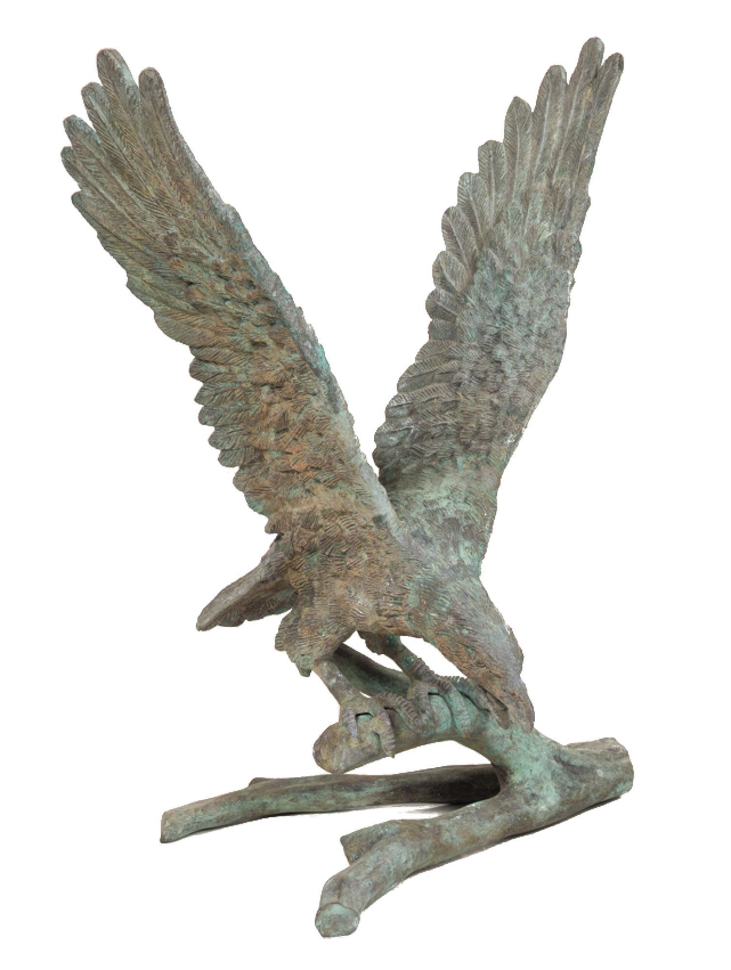 Vintage Bronze Eagle Garden Statue (1 of 5)