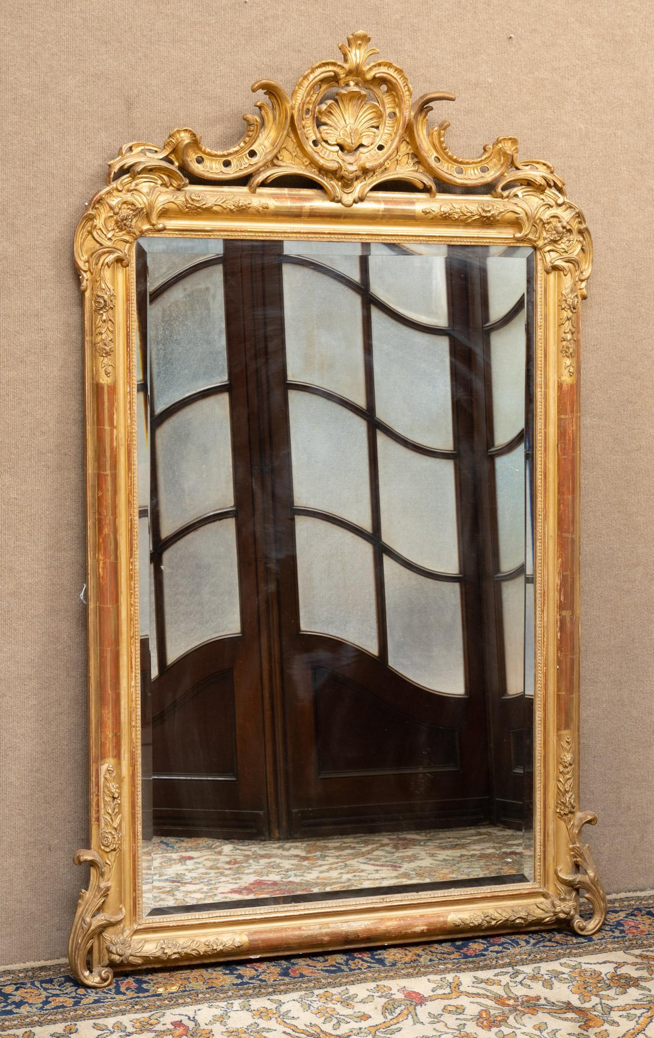 Louis XVI-style Giltwood Wall Mirror (1 of 3)
