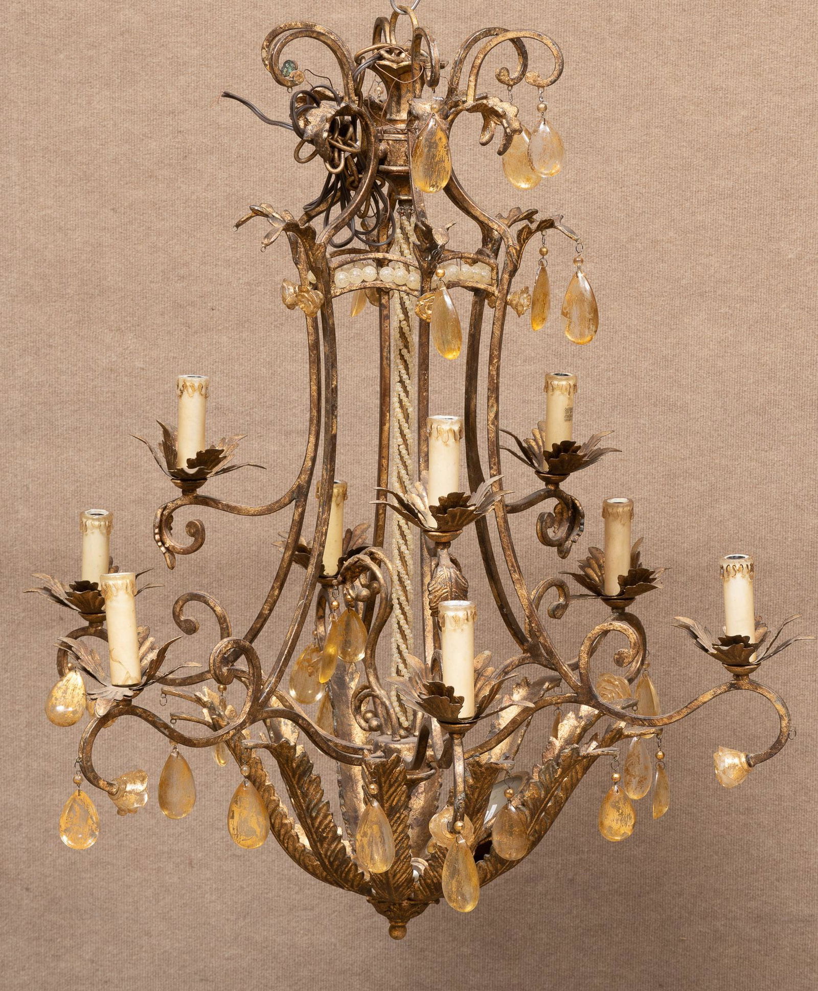 Brass Hanging Chandelier (1 of 4)