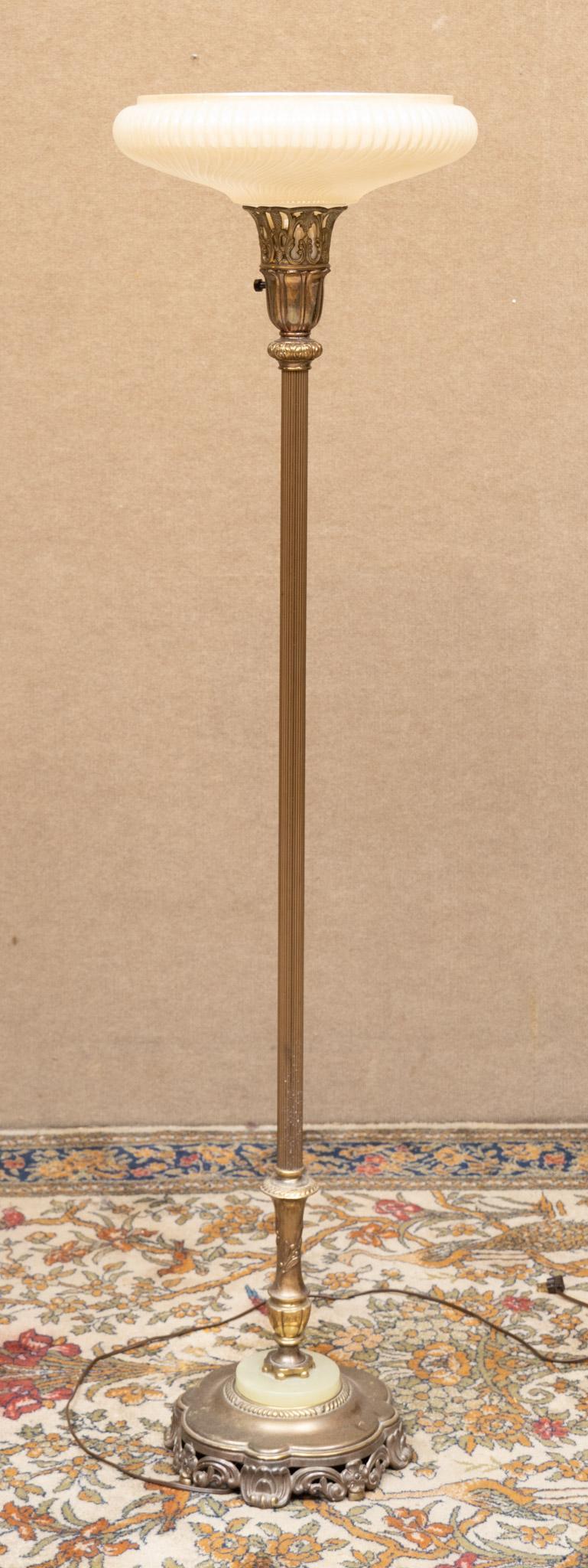 Art Nouveau-style Torchiere Lamp (1 of 3)