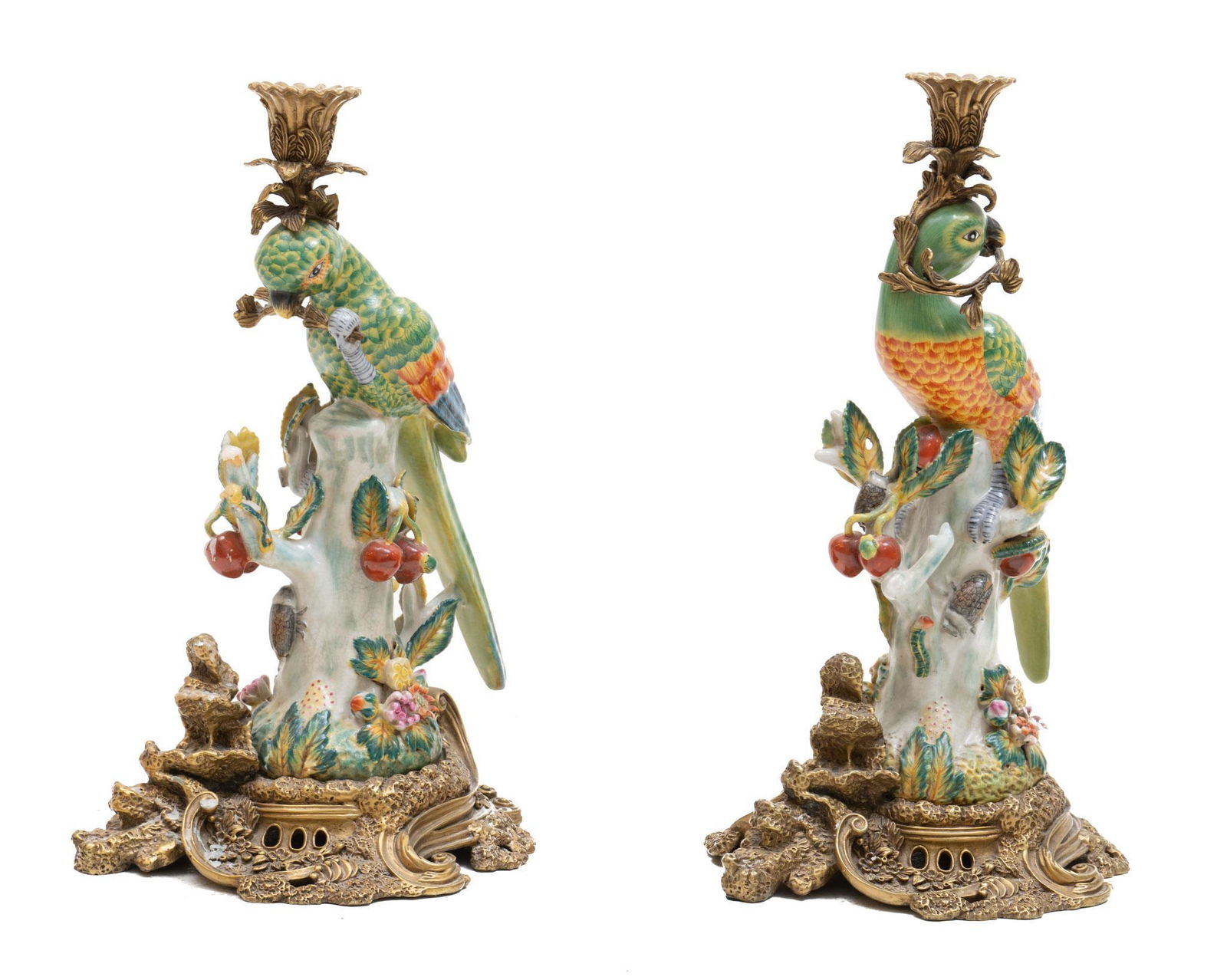 Pair of Ceramic Parrot Candlesticks (1 of 6)