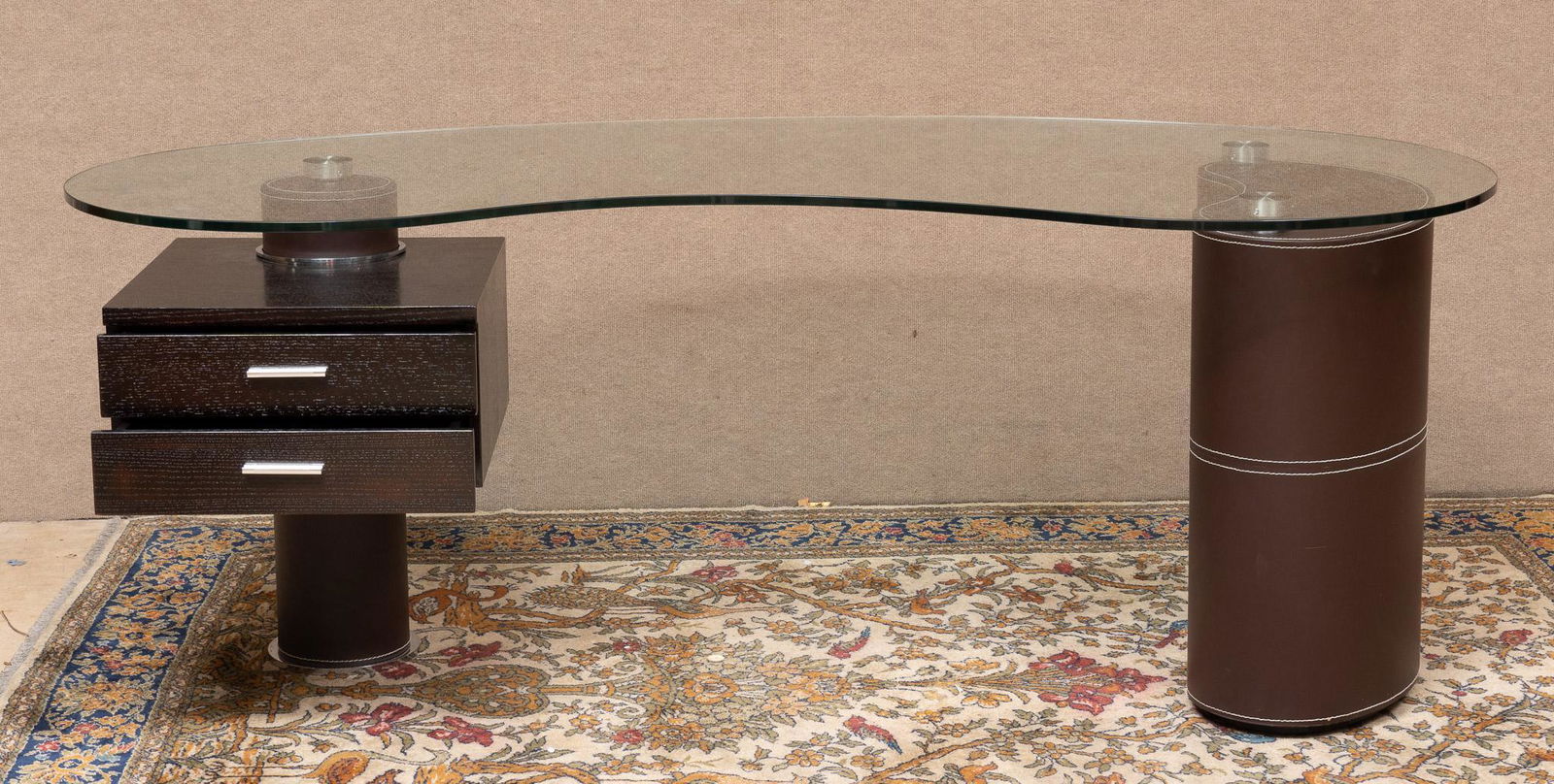 Post Modern Glass Top Desk (1 of 3)