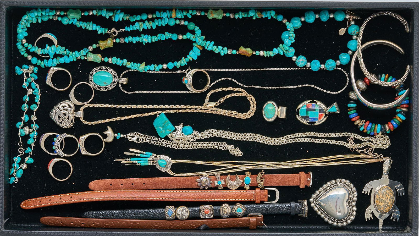 Collection of Sterling Silver Turquoise Jewelry (1 of 3)