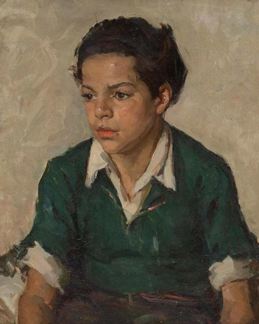 Antique Portrait Painting of Young Boy (1 of 3)