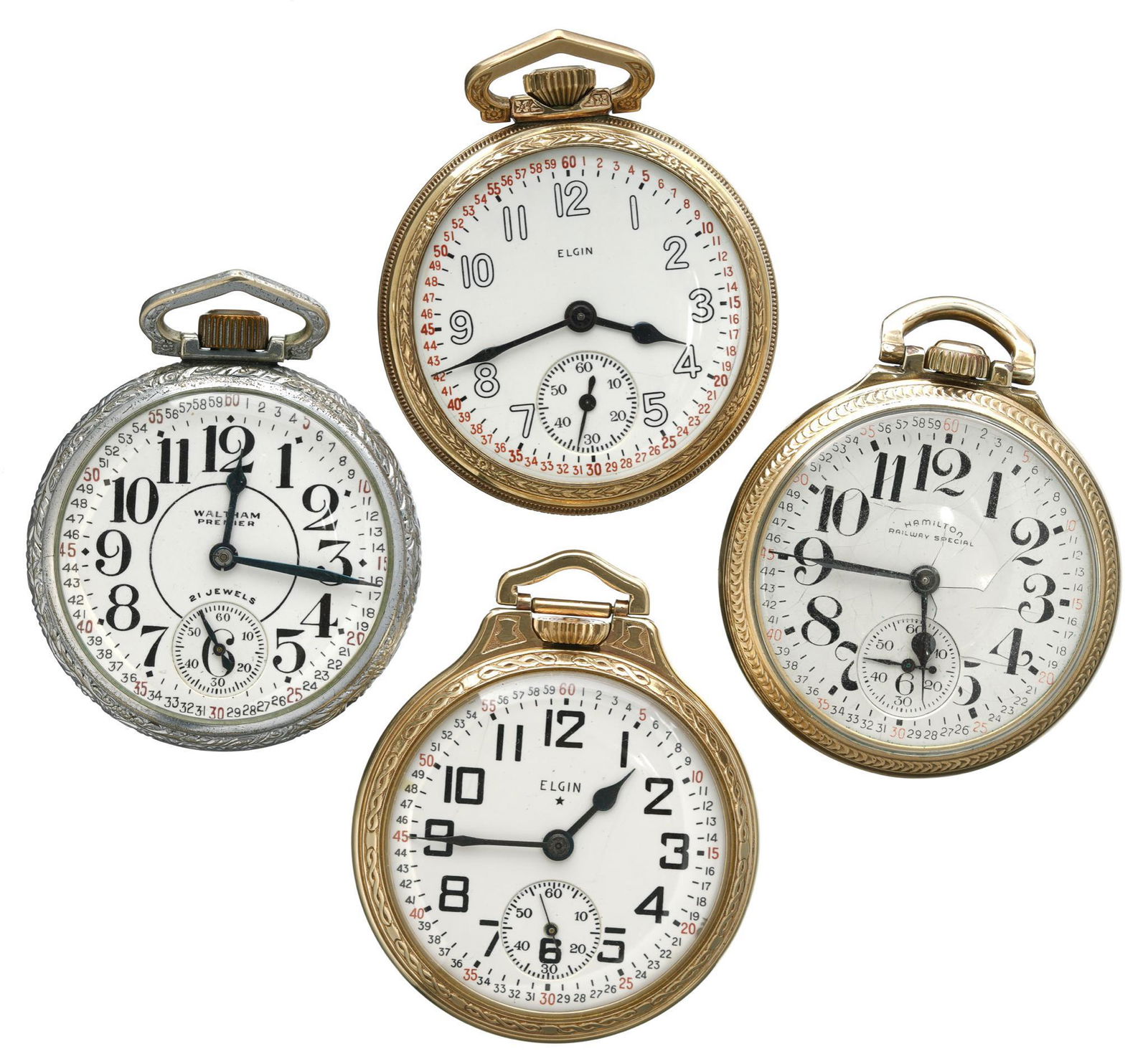 Collection Art Deco Railroad Pocket Watches (1 of 2)