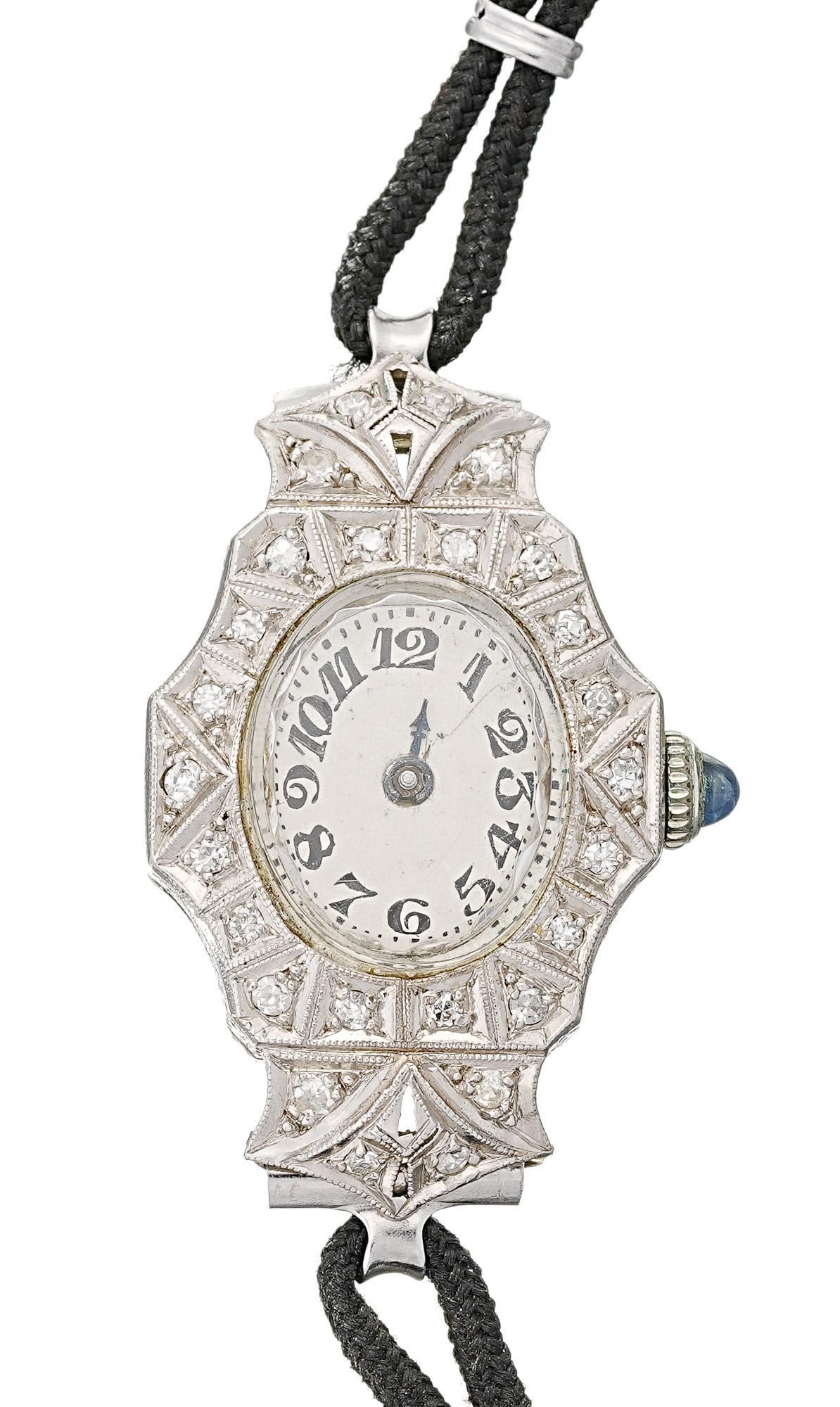 Art Deco Platinum Diamond Ladies Watch (1 of 3)