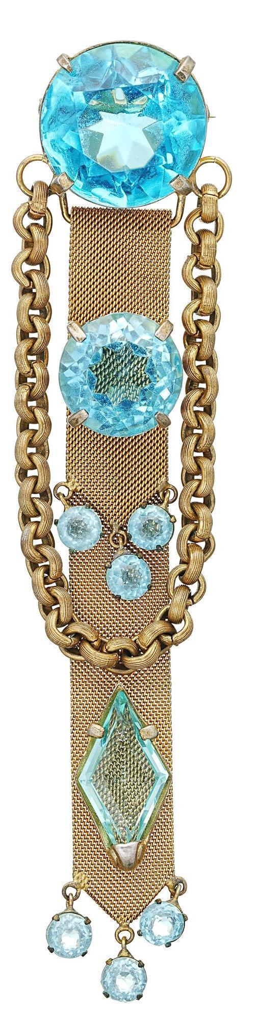 Vintage Adele Simpson Blue Topaz Crystal Brooch (1 of 3)