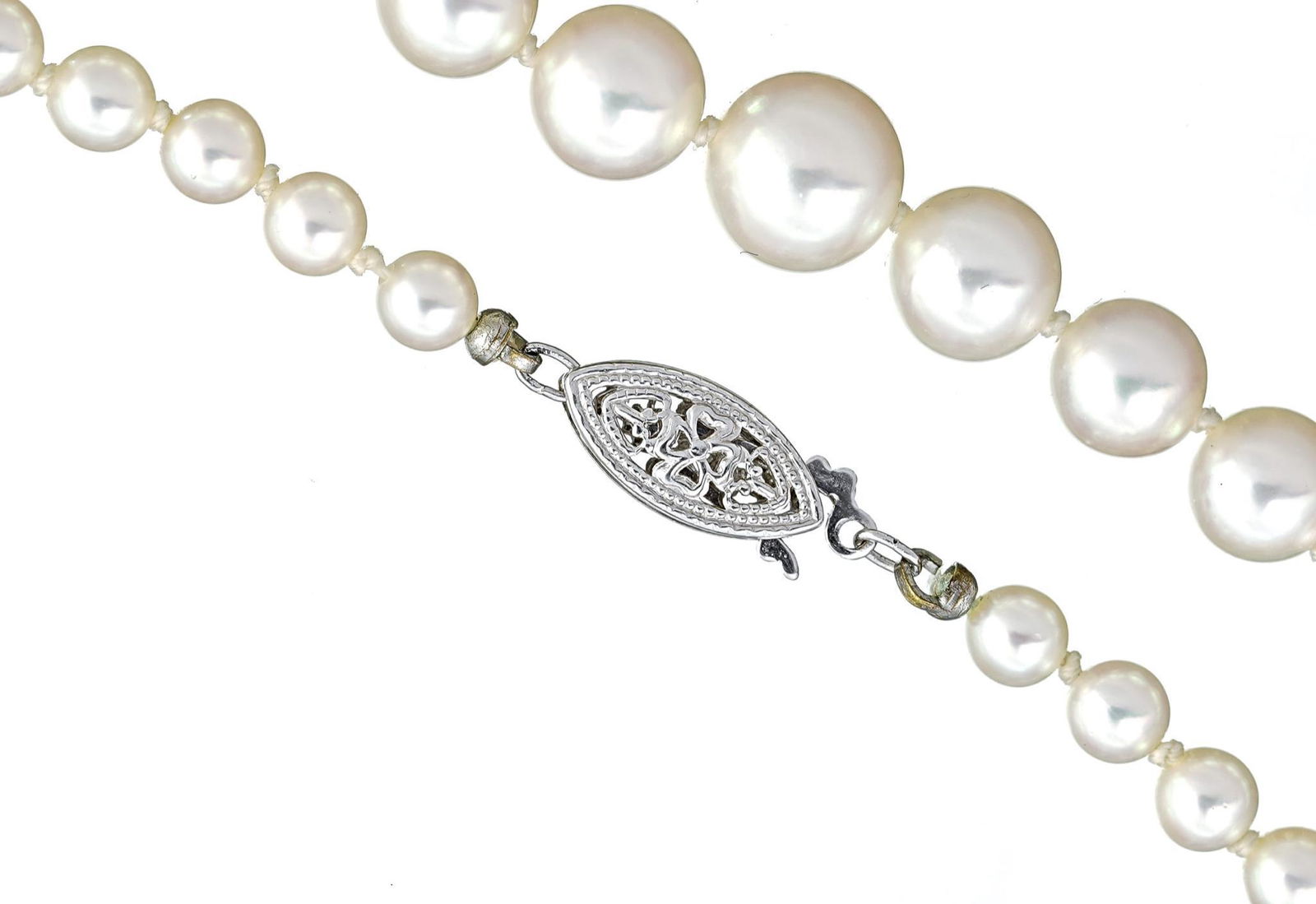 Vintage Graduated Cultured Pearl 10k Gold Necklace (1 of 2)