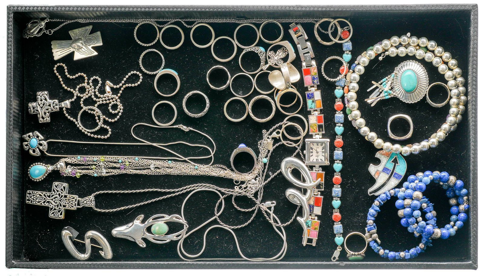 Collection of Sterling Silver Turquoise Jewelry (1 of 1)