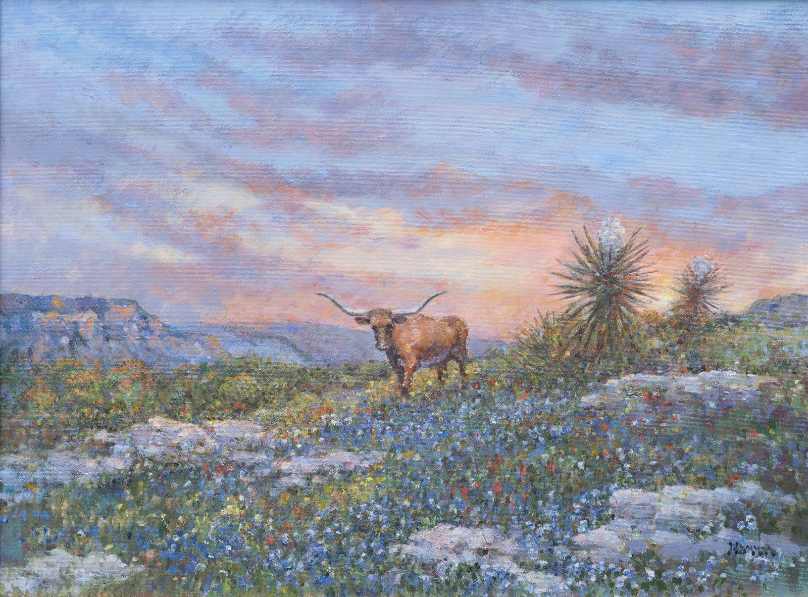 Robert Hamman (b. 1938), "Longhorn at Sunset", 2021 (1 of 5)