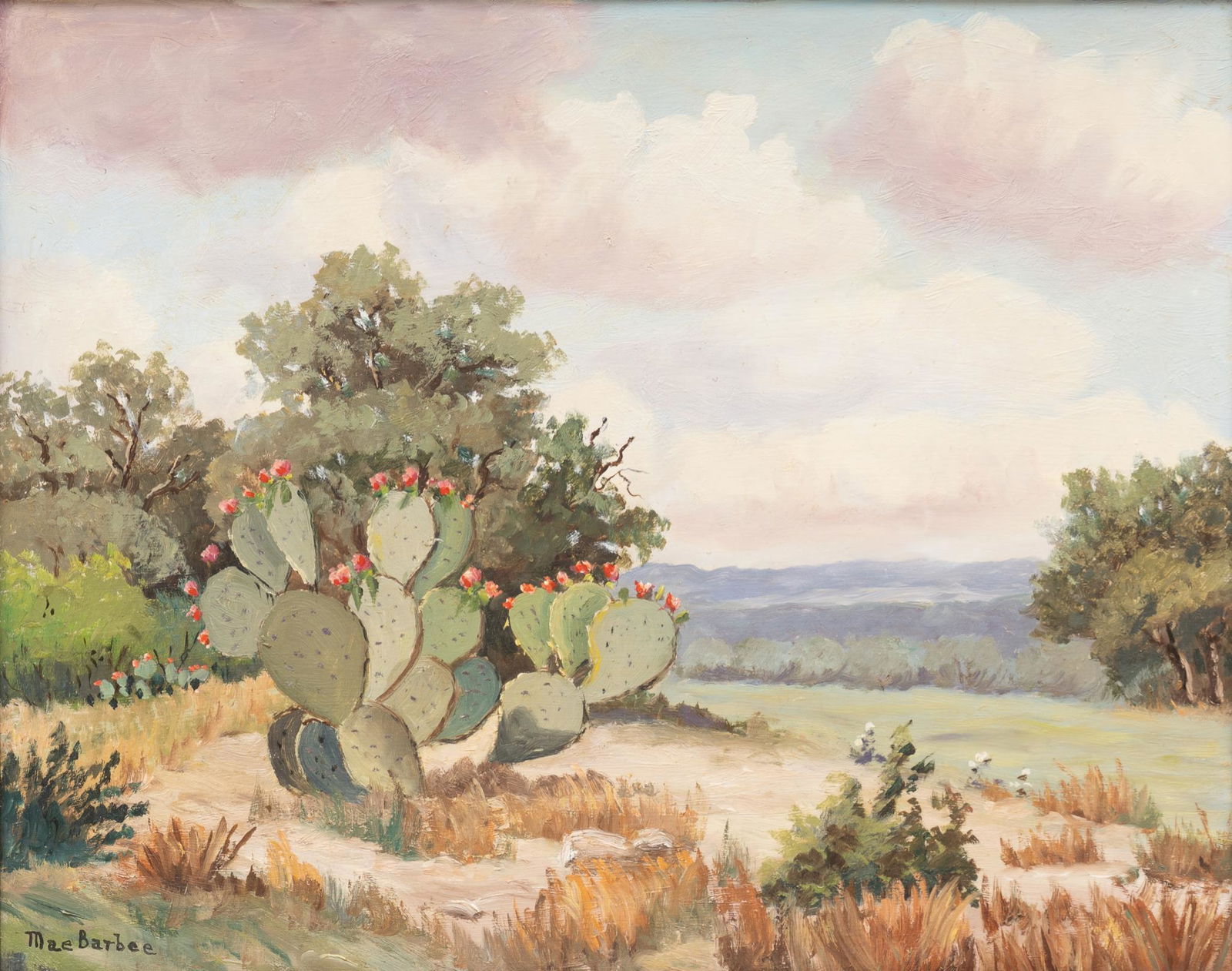 Mae Barbee Bruenig (1908-1994), "Prickly Pear in Bloom" (1 of 5)
