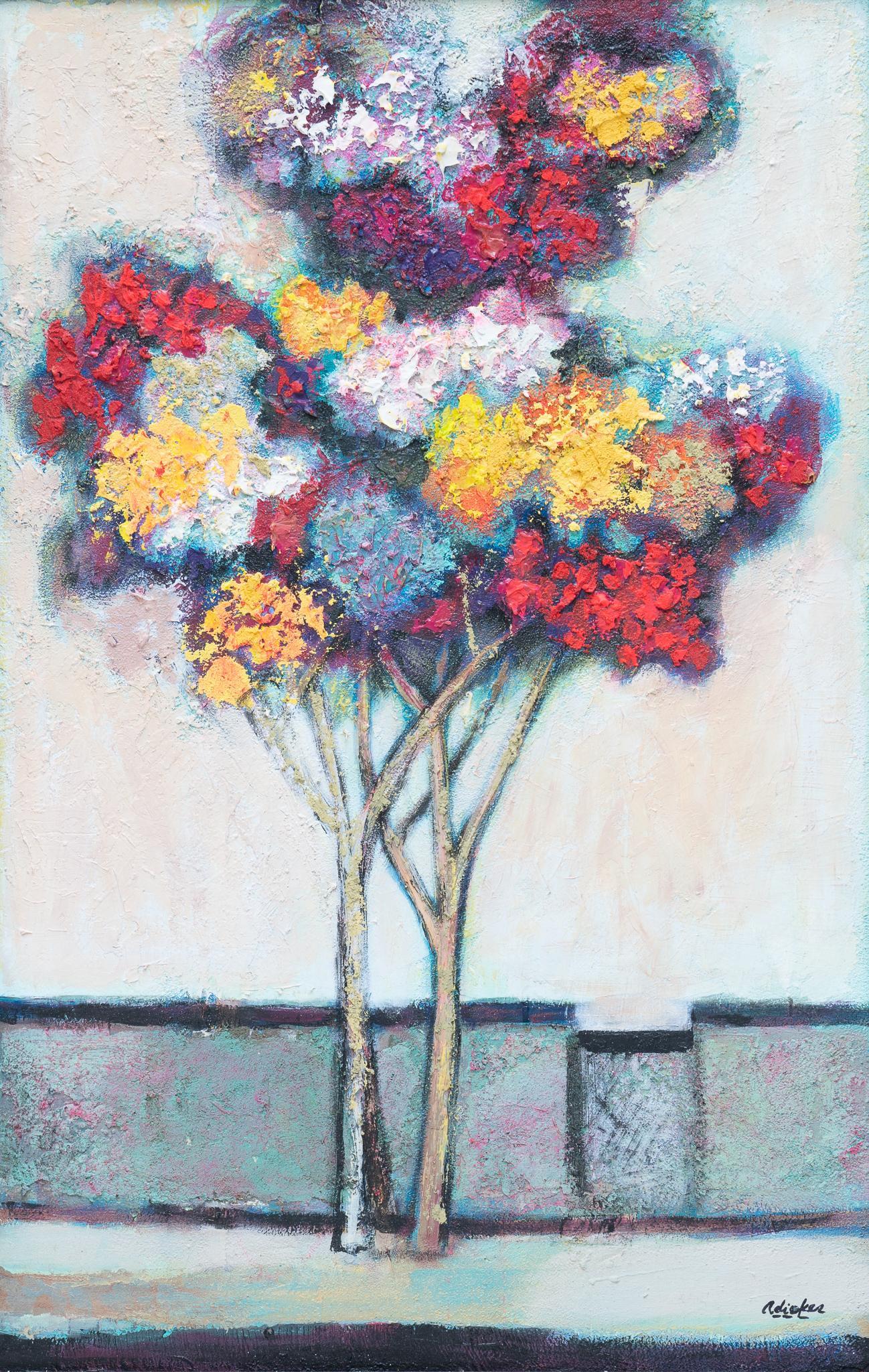 David Pryor Adickes (b. 1927), "Spring Trees", 2017: David Pryor Adickes (b. 1927), "Spring Trees", 2017. acrylic on board. sight: 36 x 24", frame: 37 x 25". Provenance: The collection of the artist (Houston, Texas) David Adickes was born in 1927 in H