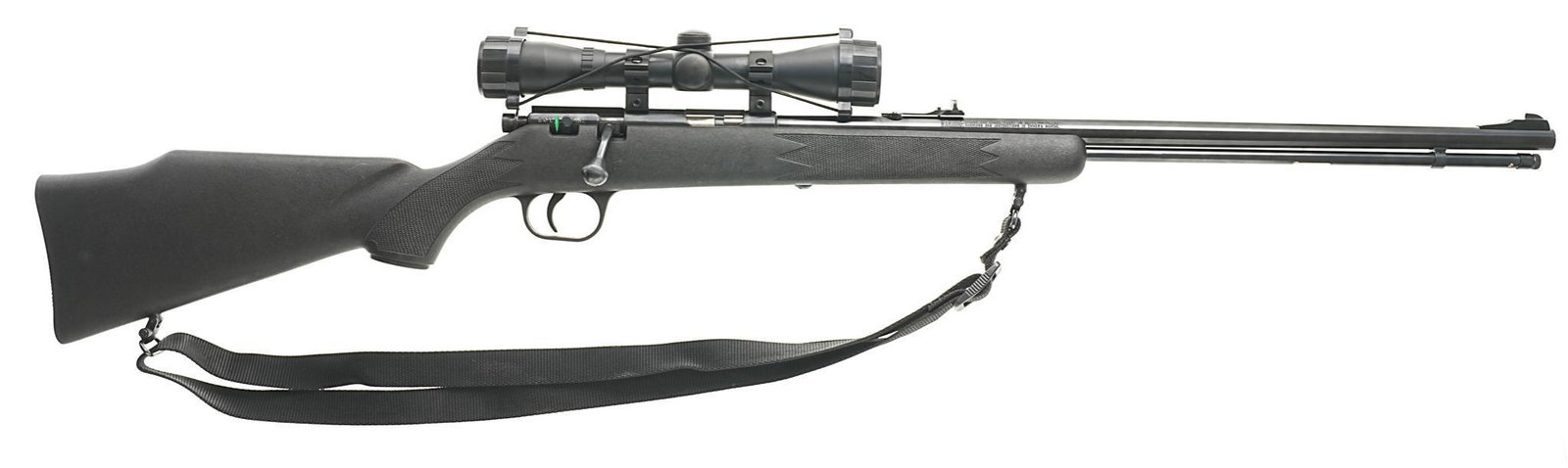 Marlin Model 83TS .22WMR Bolt-Action Rifle: Serial: 99354904 Manufacturer: Marlin Firearms Co. (c. 2001) Model: 83TS Caliber: .22WMR Barrel length: 22" Condition: Very Good; synthetic stock has very light handling marks; barrel & receiv