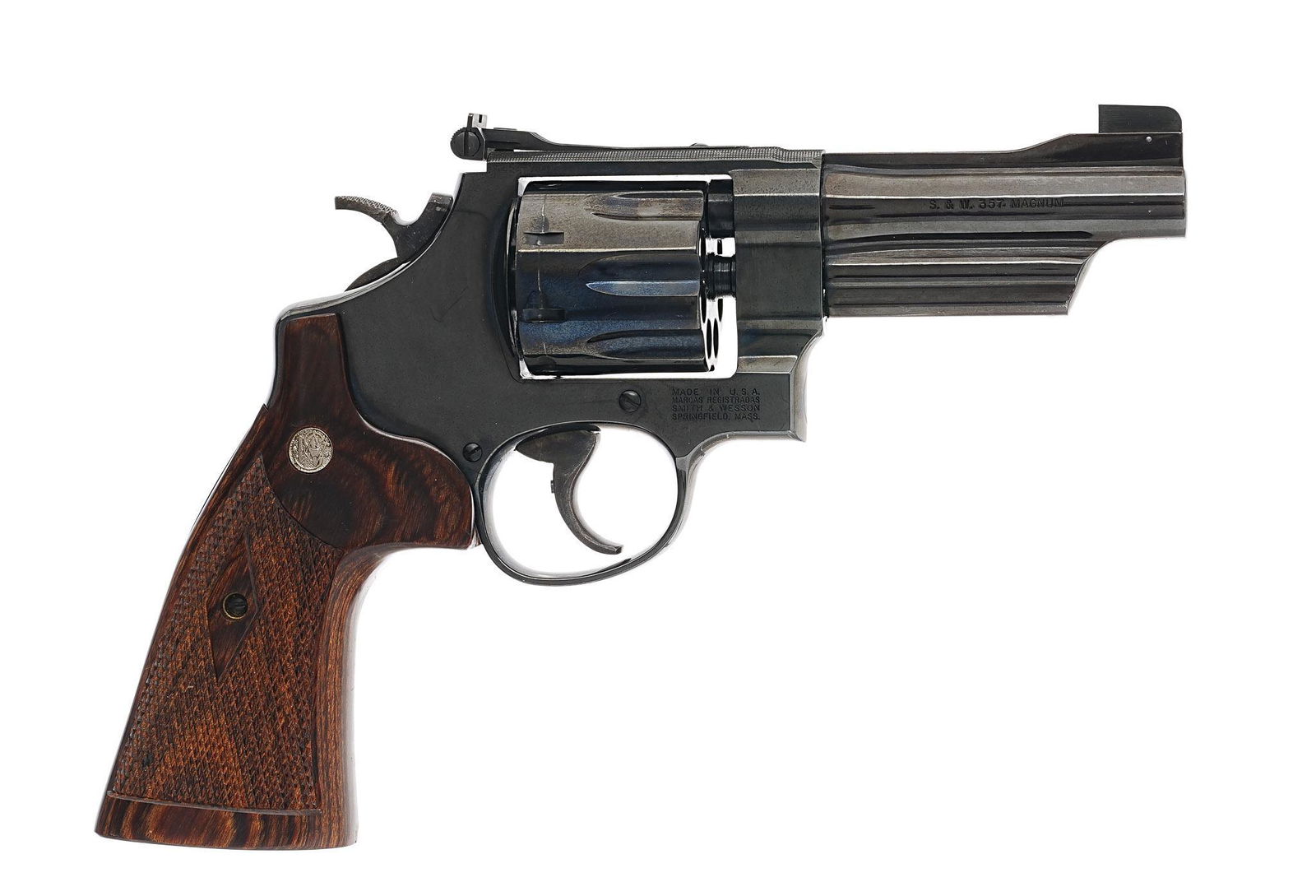 Rare Smith & Wesson Model 27-7 PC .357MAG 8-Shot Revolver: Serial: BAG0041 Manufacturer: Smith & Wesson (c. 2000) Model: 27-7 Performance Center (1 of 100 made w/ 4" barrel for Bangers Exclusive Distributor) Caliber: .357MAG (8-shot cylinder) Barrel l