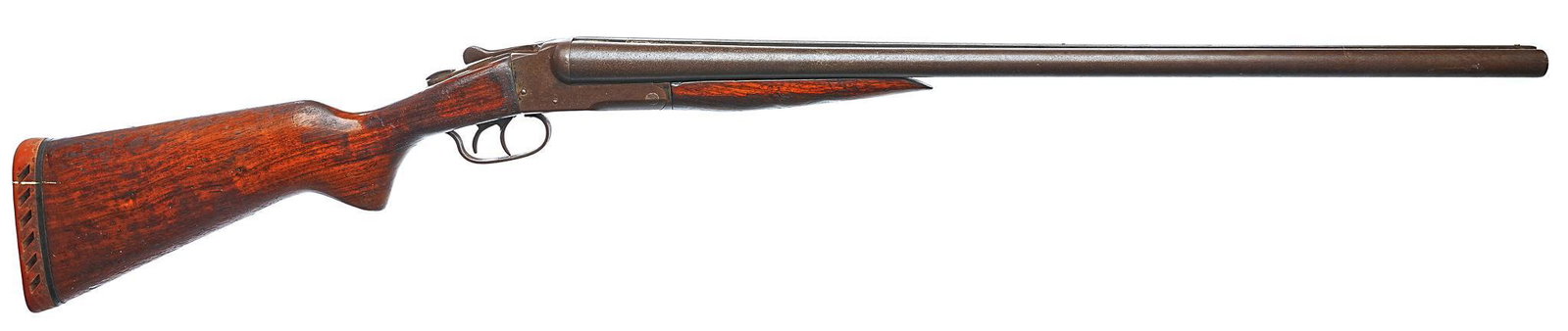 Springfield Arms Model 315 12-Gauge Side-By-Side Shotgun: Serial: X 58397 Manufacturer: Springfield Arms Co. Model: 315 Caliber: 12 Ga. Barrel length: 28" Condition: Poor; wood stock has significant wear w/ cracks around hand grip; light wiggle in stock;
