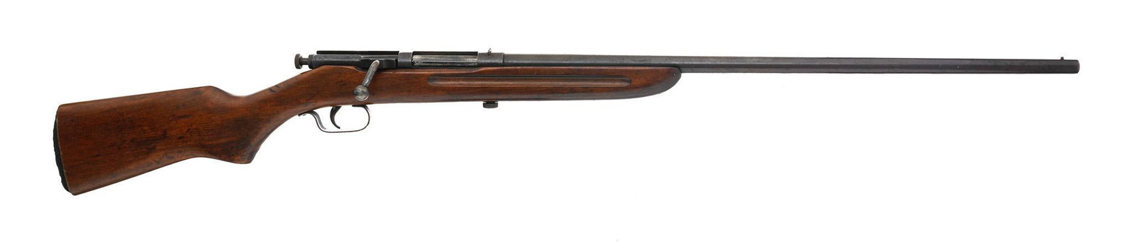 Mossberg Model G-4 410 Bore Bolt-Action Shotgun: Serial: No SN Manufacturer: O.F. Mossberg & Sons, Inc. Model: G-4 Caliber: 410 bore Barrel length: 24" Condition: Fair; wood stock has light handling marks; barrel & receiver have scattere