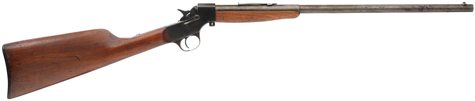 J. Stevens Crack-Shot .32 Short Falling-Block Rifle: Serial: R 050 Manufacturer: J. Stevens Arms & Tool Co. (c. 1900-1913) Model: Crack-Shot Caliber: .32 Short Barrel length: 20" Condition: Good; wood stock has handling marks; barrel has gray/ b