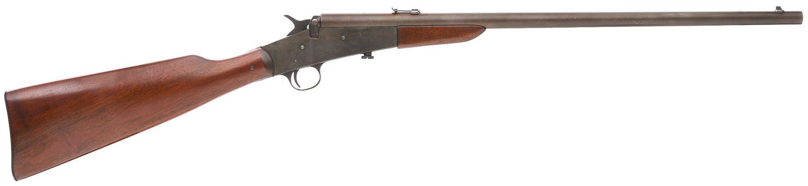 Remington Model 6 .22LR Rolling-Block Rifle: Serial: 439835 Manufacturer: Remington (c. 1901-1921) Model: 6 Caliber: .22LR Barrel length: 20" Condition: Good; wood stock has very light handling marks; barrel & receiver have gray/brown pa
