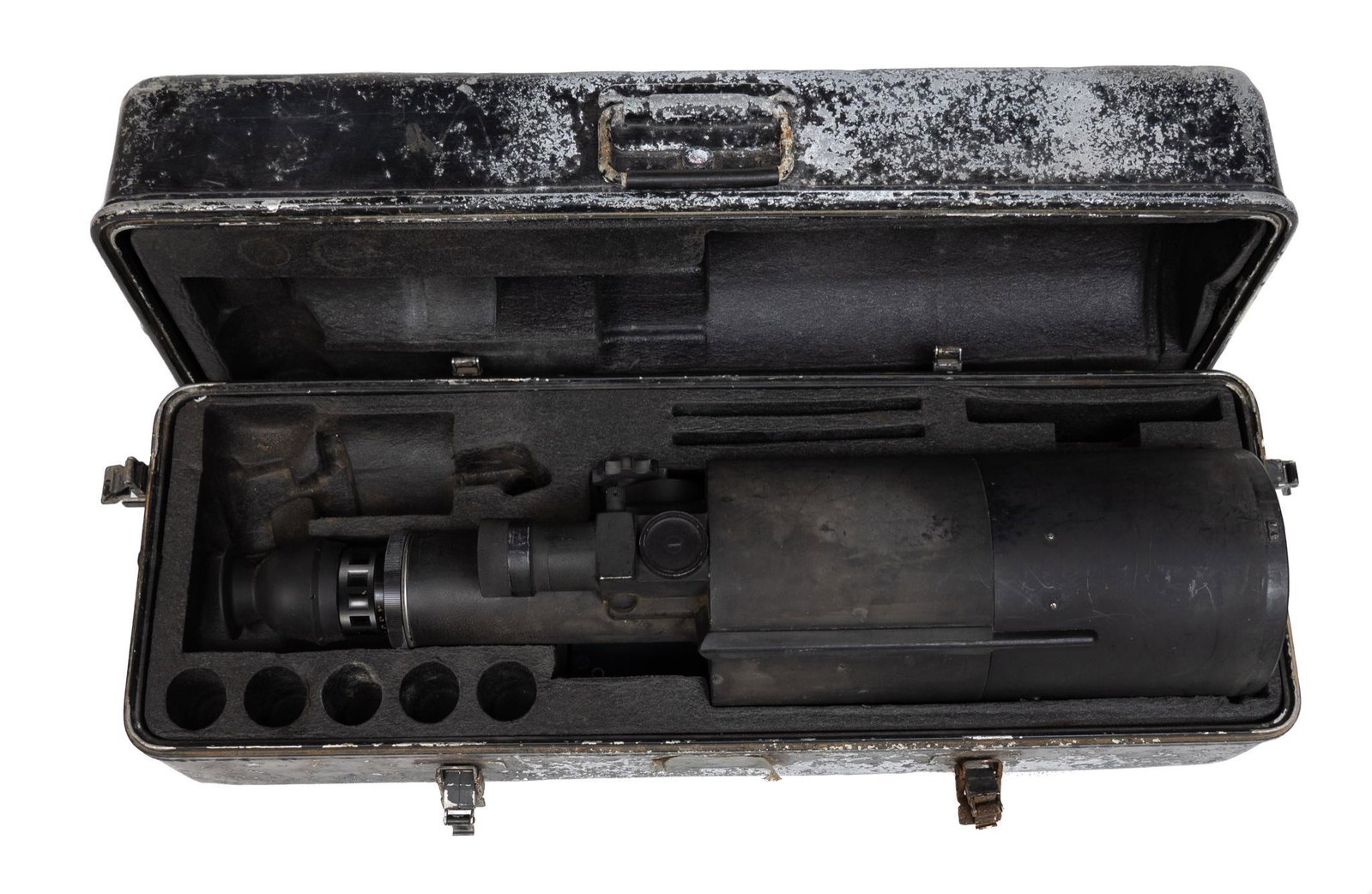 Vietnam Era U.S. MX 7794B/TVS-2 Night Vision Scope W/ Case: Manufacturer: U.S. Contractor Model: MX 7794B/TVS-2 (used on M2 .50Cal. Machine Gun) Serial: 02884 Includes: form-fitted hard case; no battery or power source included Condition: wear commensurate w/ 