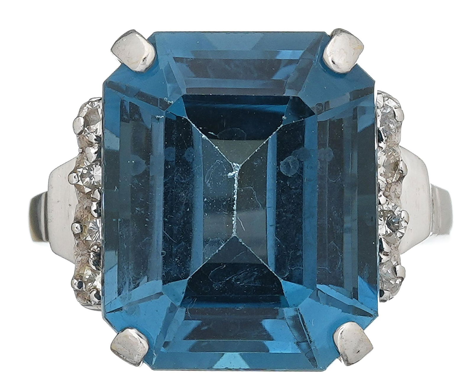 London Blue Topaz Diamond 14k Gold Ring (1 of 3)