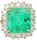 11ct Emerald Diamond 14k Gold Ring