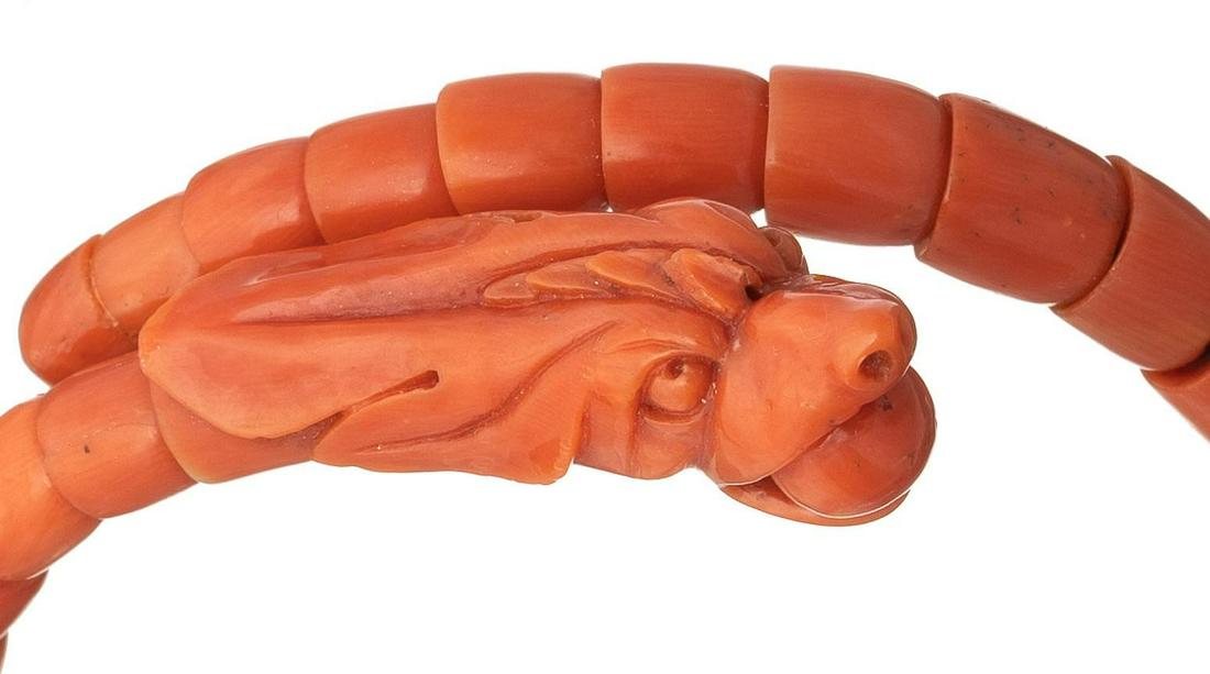 Victorian Coral Dragon Snake Coil Bracelet (1 of 4)
