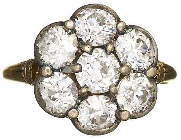 Antique 2.75ctw Diamond Flower 14k Gold Ring (1 of 2)