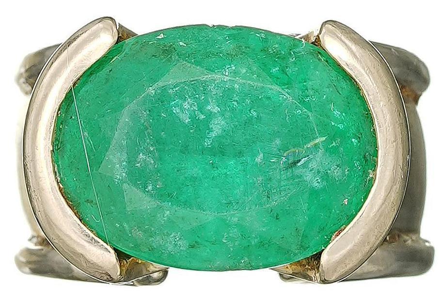 10.5ct Emerald 14k Gold Men's Ring (1 of 2)