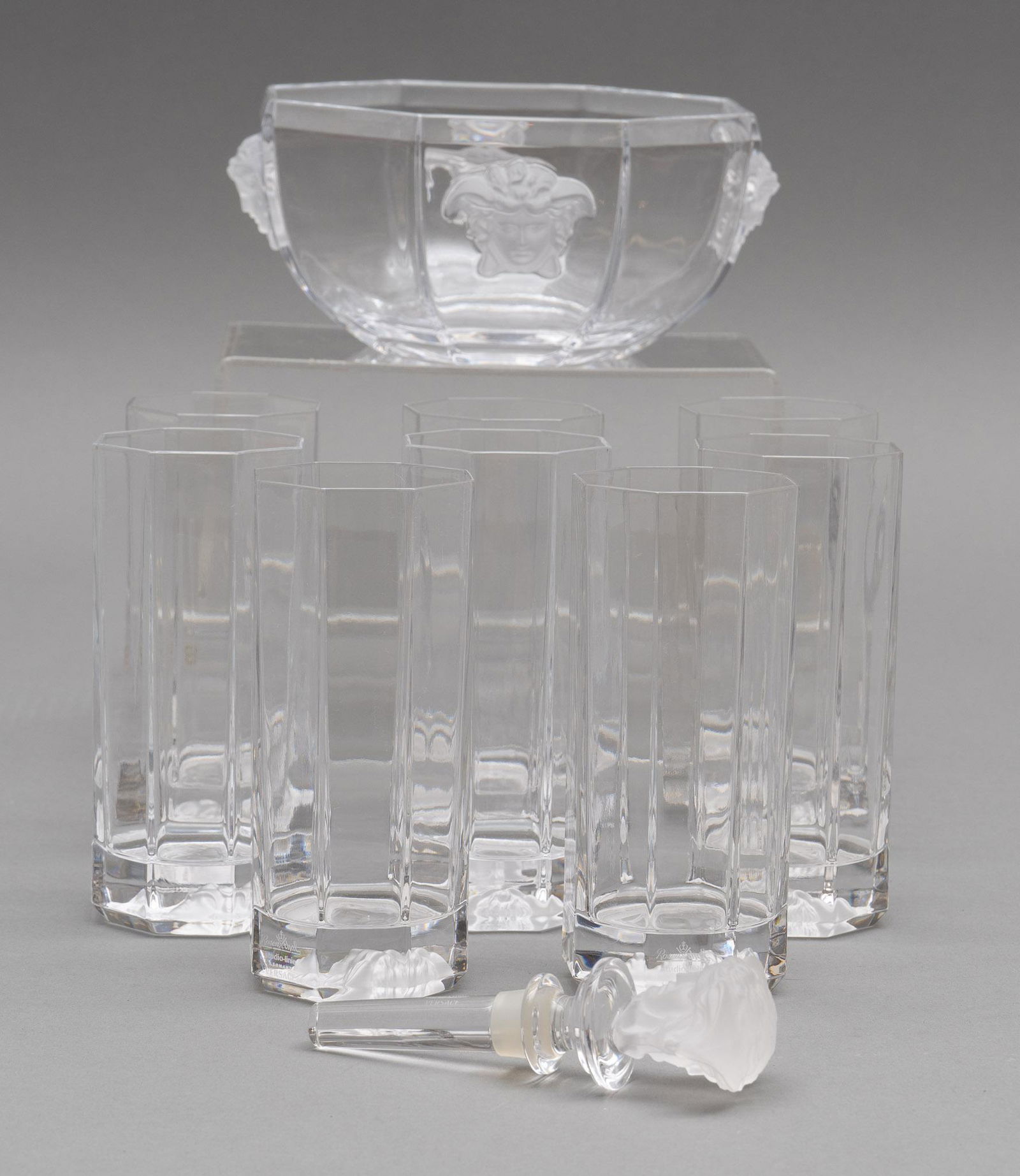 'Medusa' Versace Rosenthal Crystal Glasses and Bowl (1 of 3)