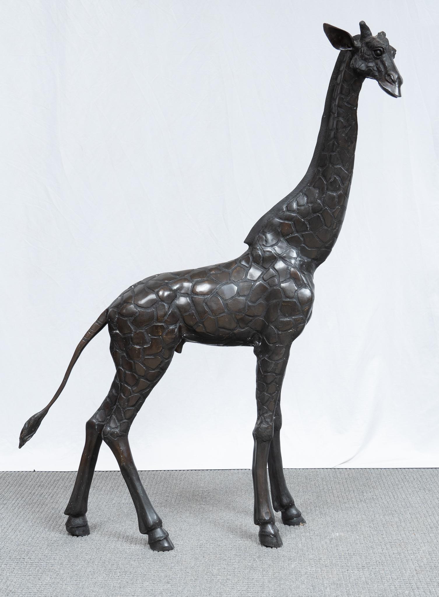 Large Bronze Giraffe Statue (1 of 5)