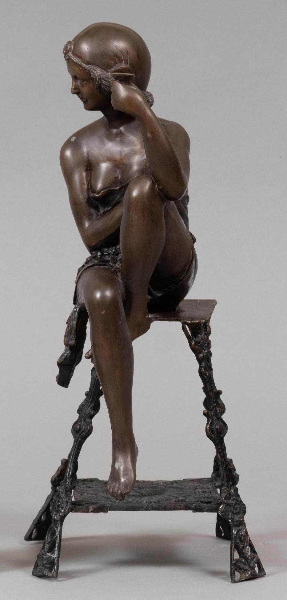 J. Daste, "Champagne Girl" Bronze Statue (1 of 6)
