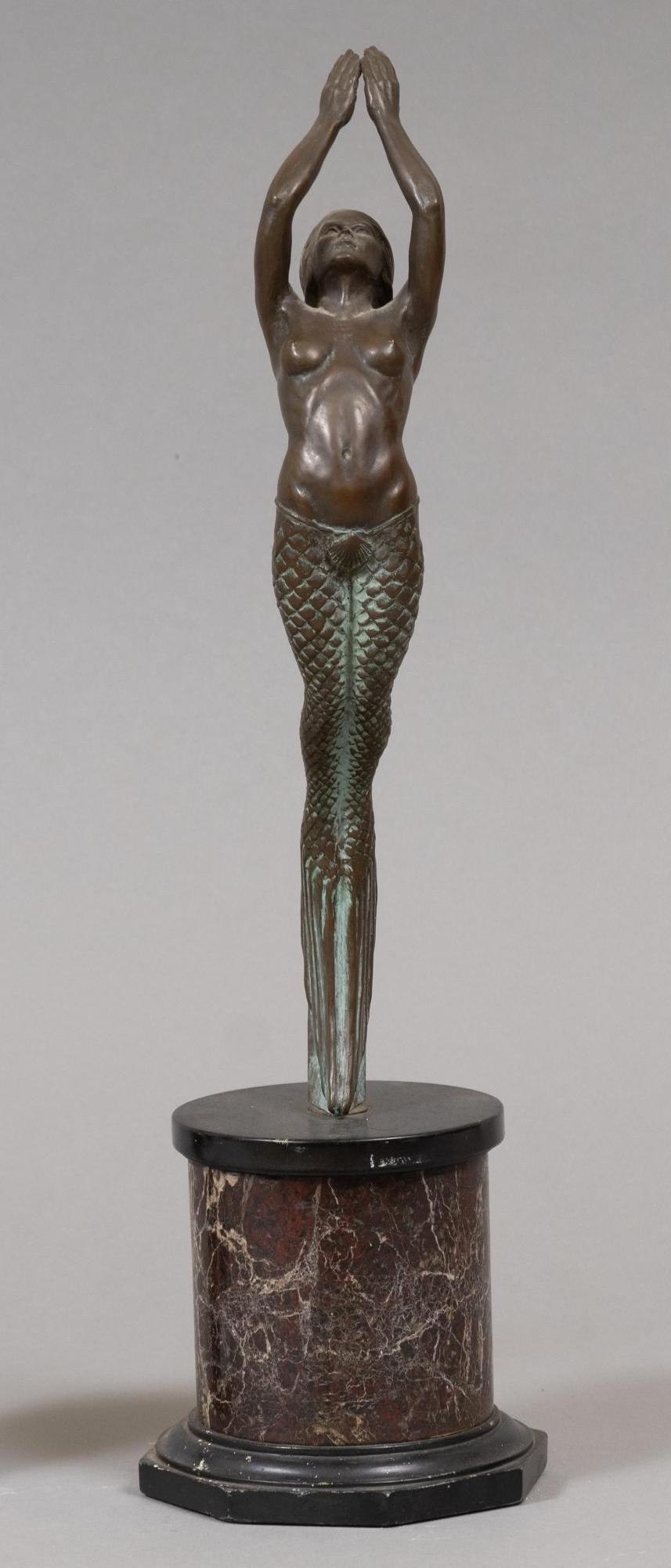 Art Nouveau Style Bronze Mermaid Statue (1 of 5)