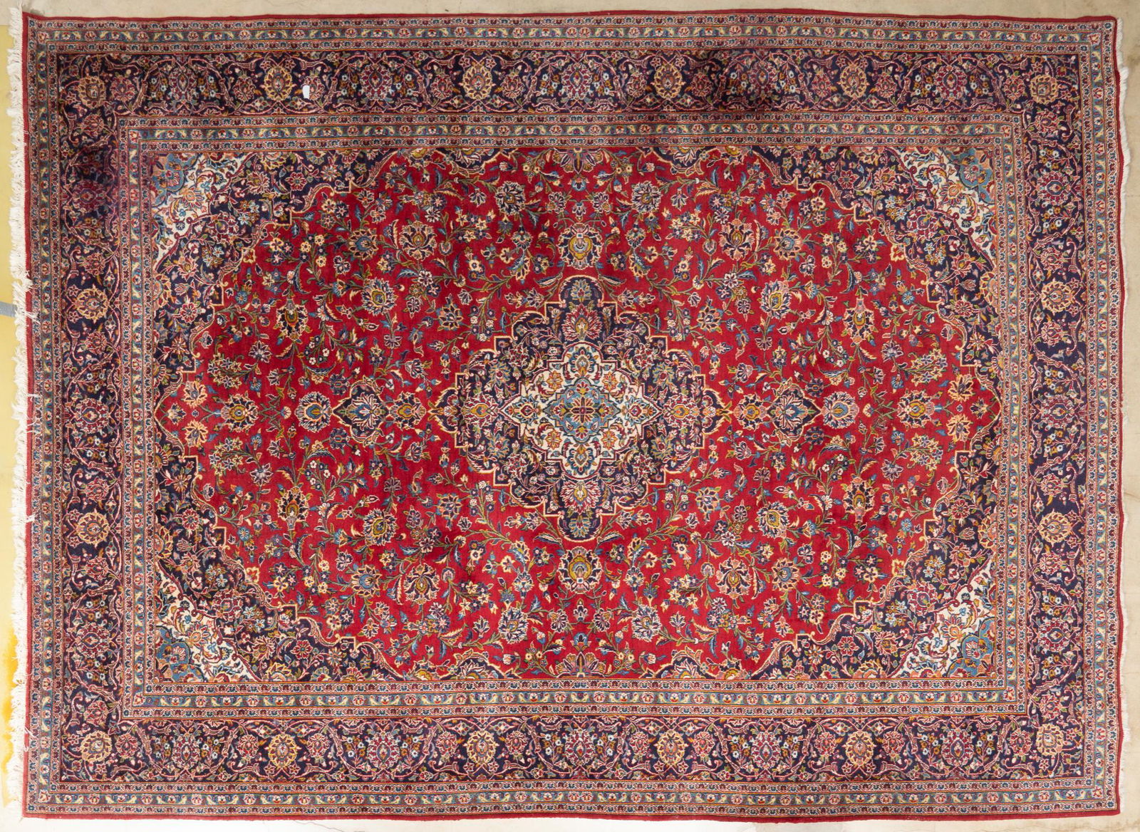 Hand-Made Kashan Style Estate Rug, 13'9" x 9'11" (1 of 4)