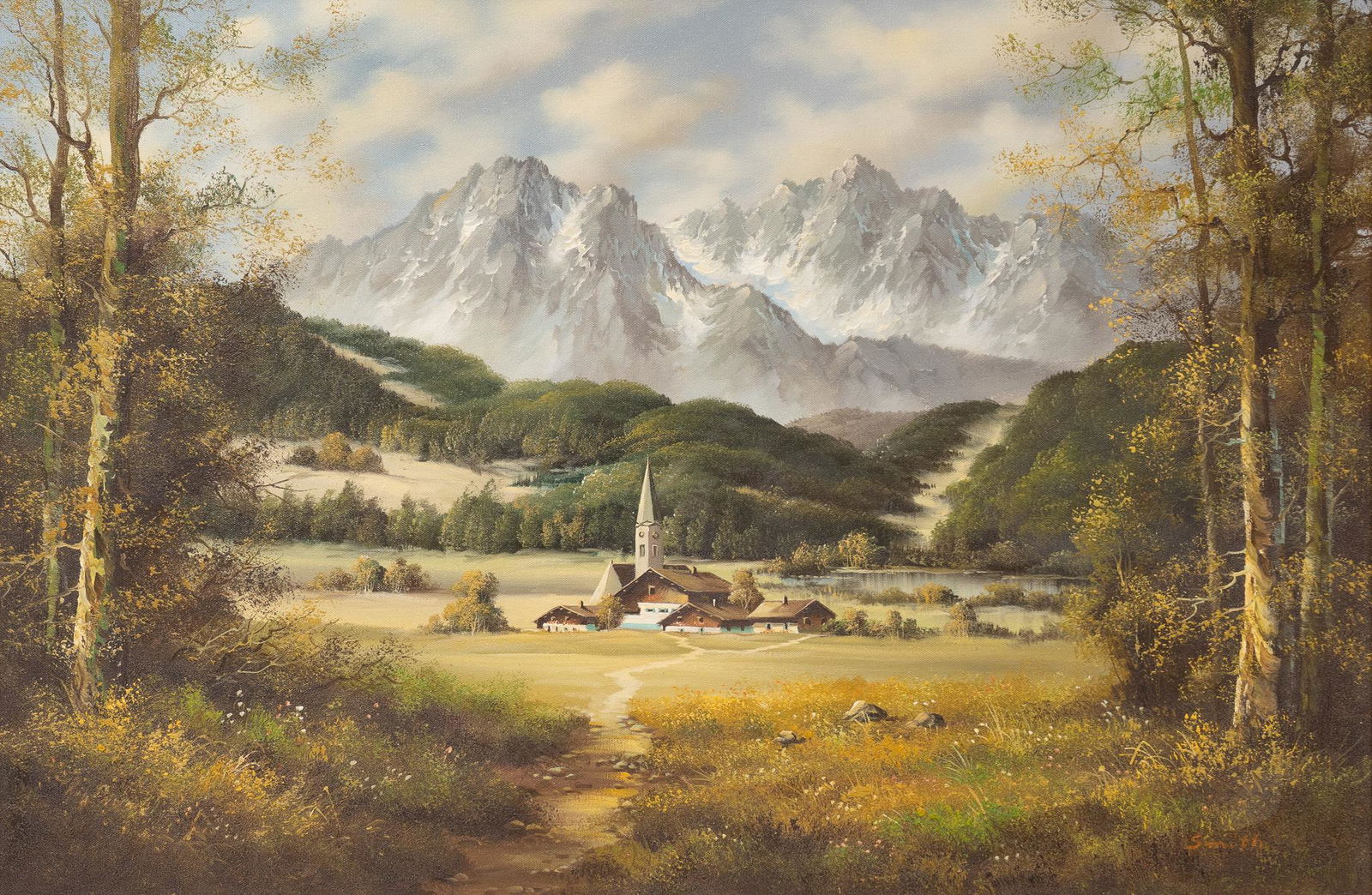 H. Smith, Mountain Landscape with Church (1 of 5)