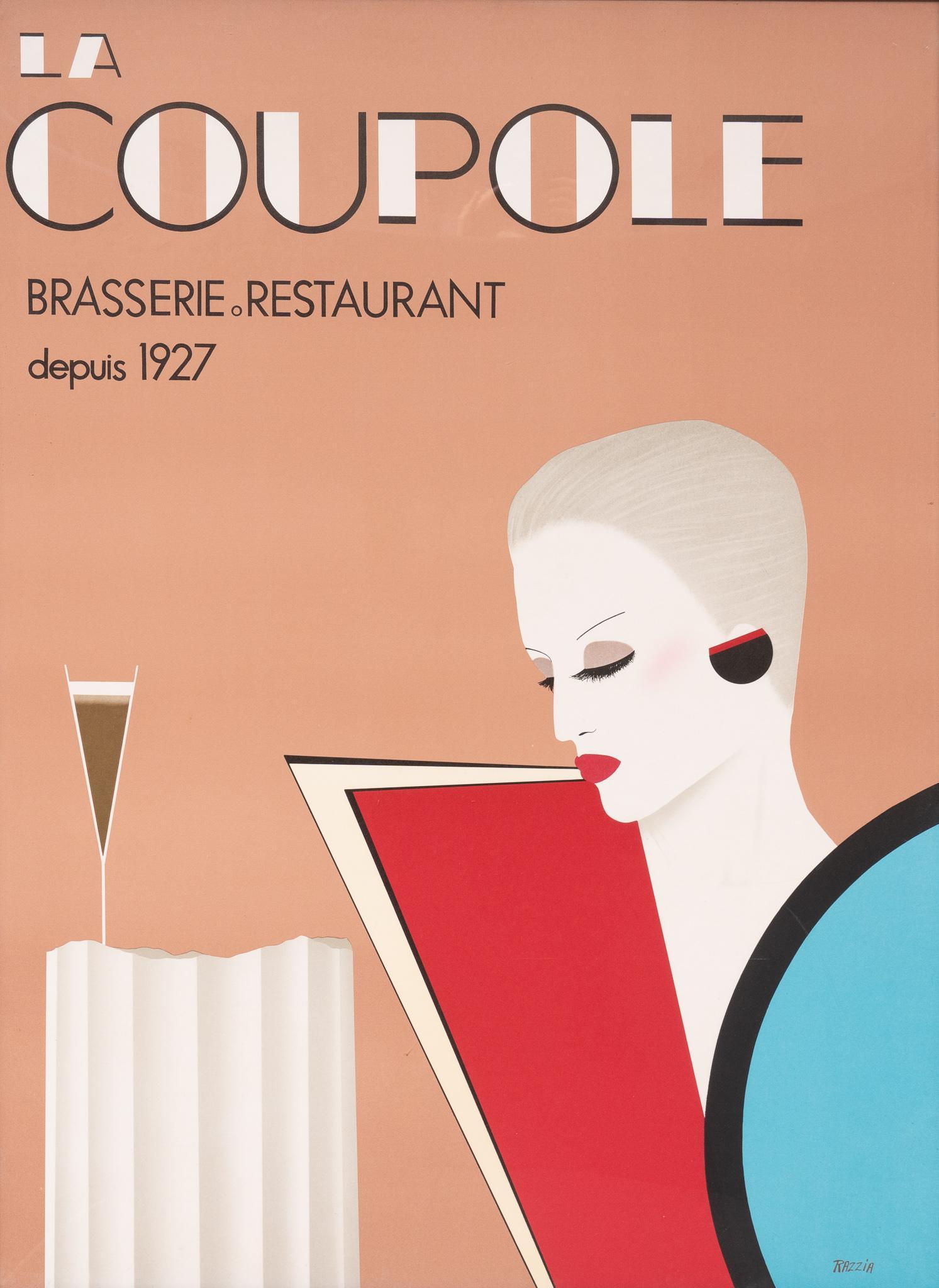 Framed Poster, "La Coupole" French Brasserie, 1981 (1 of 4)