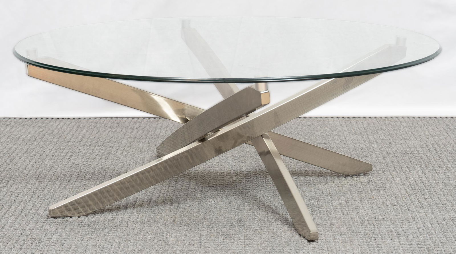 Contemporary Designer Glass Top Coffee Table (1 of 4)