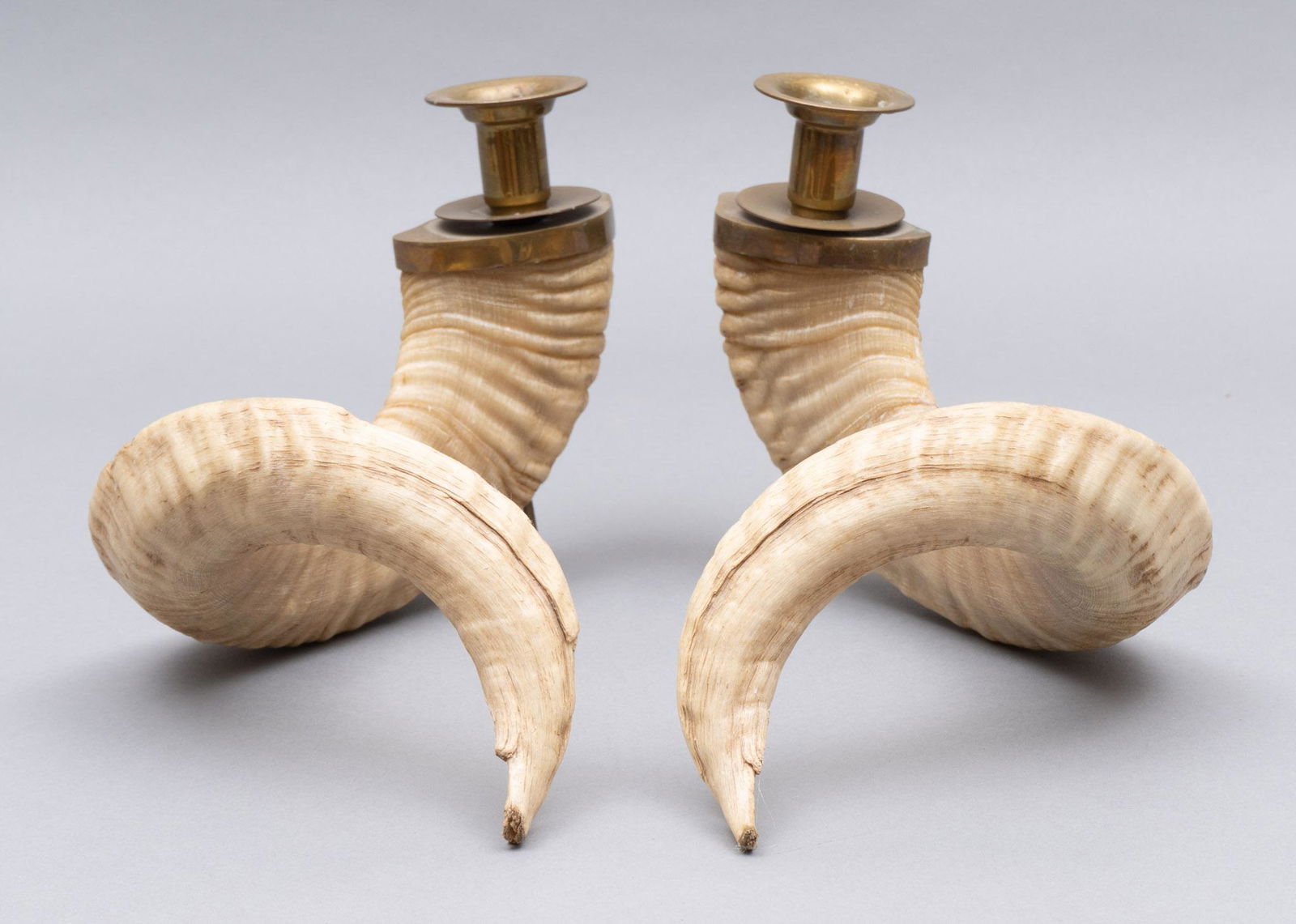 Pair of Decorative Goat Horn Candlesticks (1 of 5)