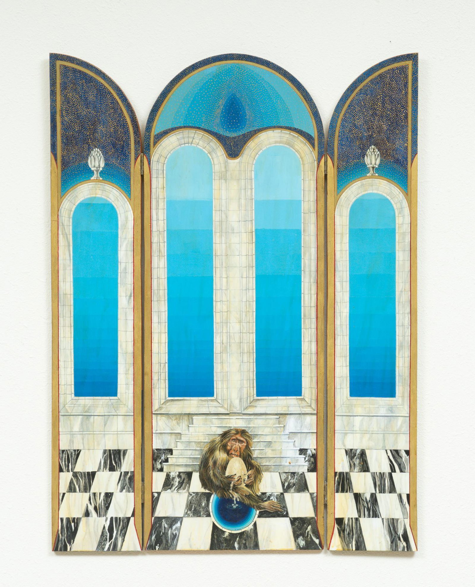 Hand-Painted Hanging Monkey Triptych (1 of 3)