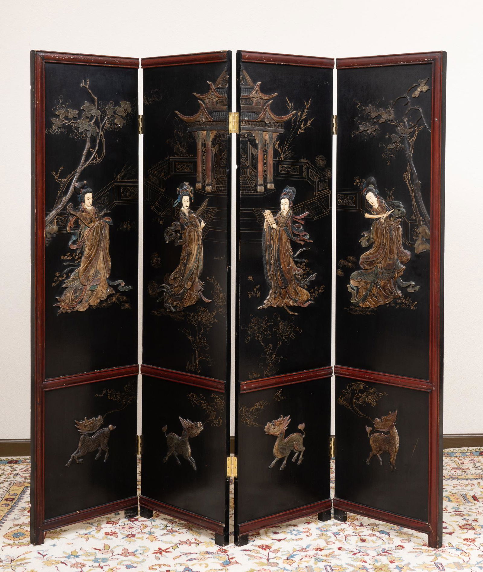 Japanese Lacquered Folding Screen (1 of 8)
